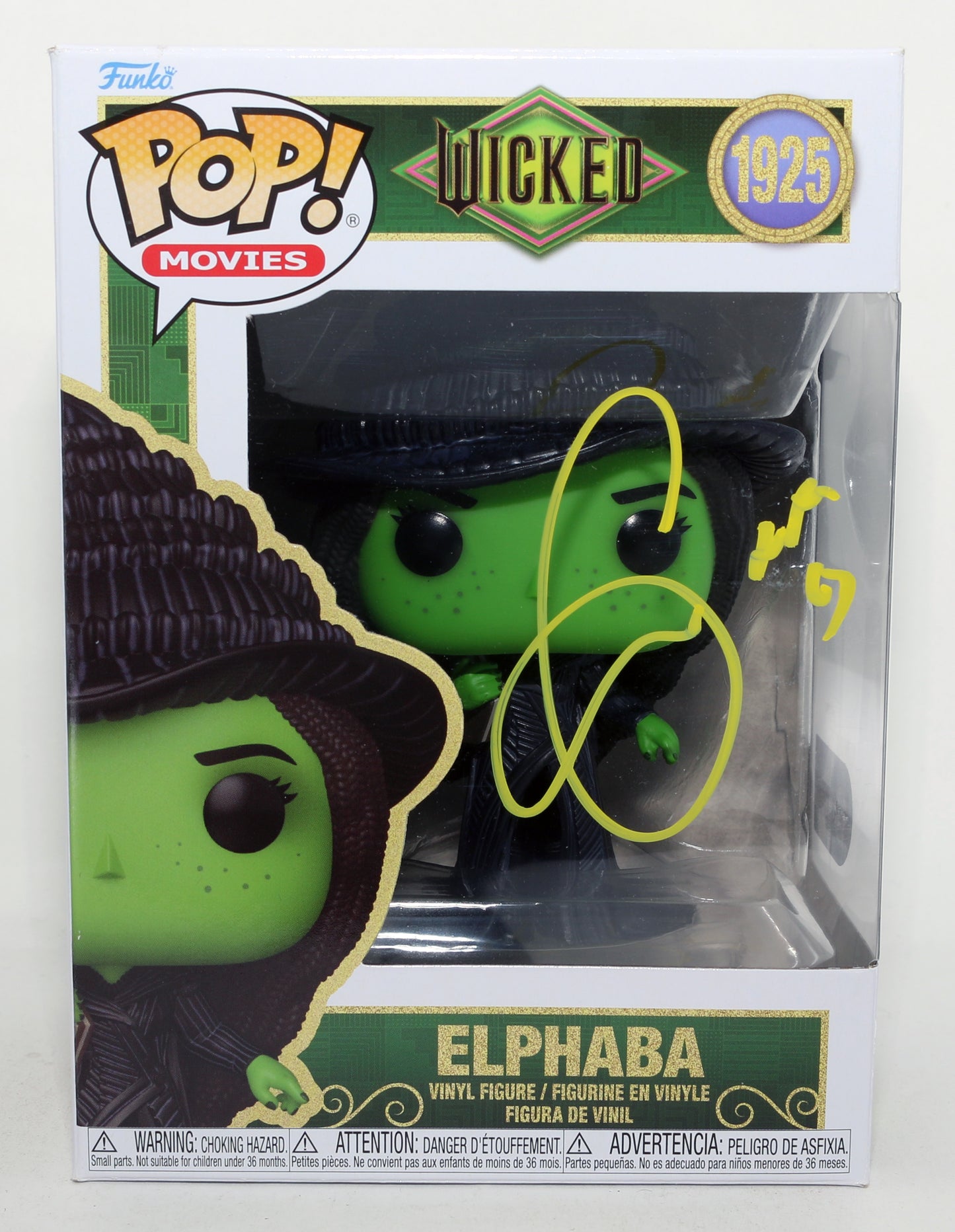 
                  
                    Cynthia Erivo as Elphaba in Wicked (SWAU) Signed Funko POP! #1925
                  
                