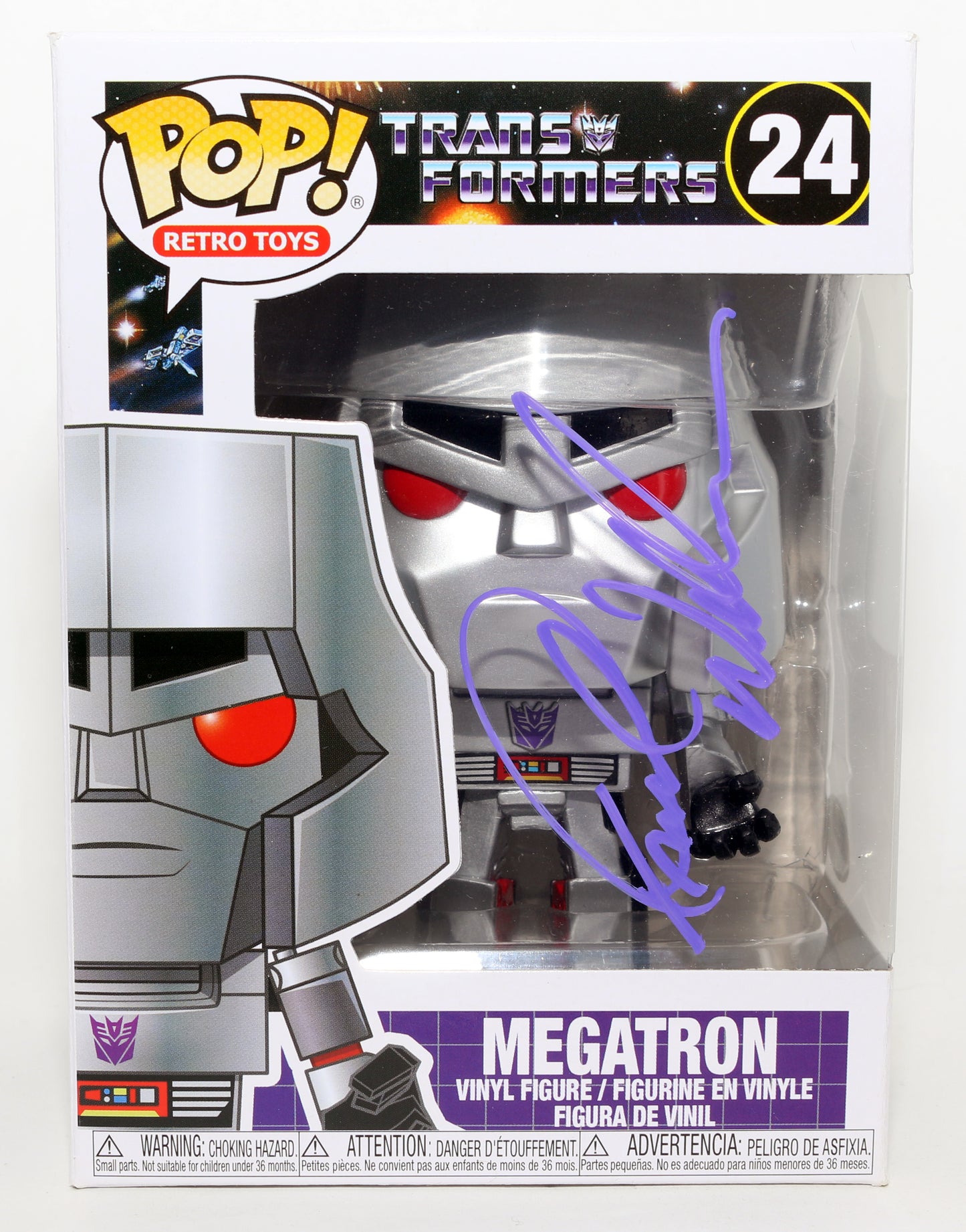 
                  
                    Frank Welker as Megatron in Transformers (Beckett) Signed Funko POP! #24
                  
                