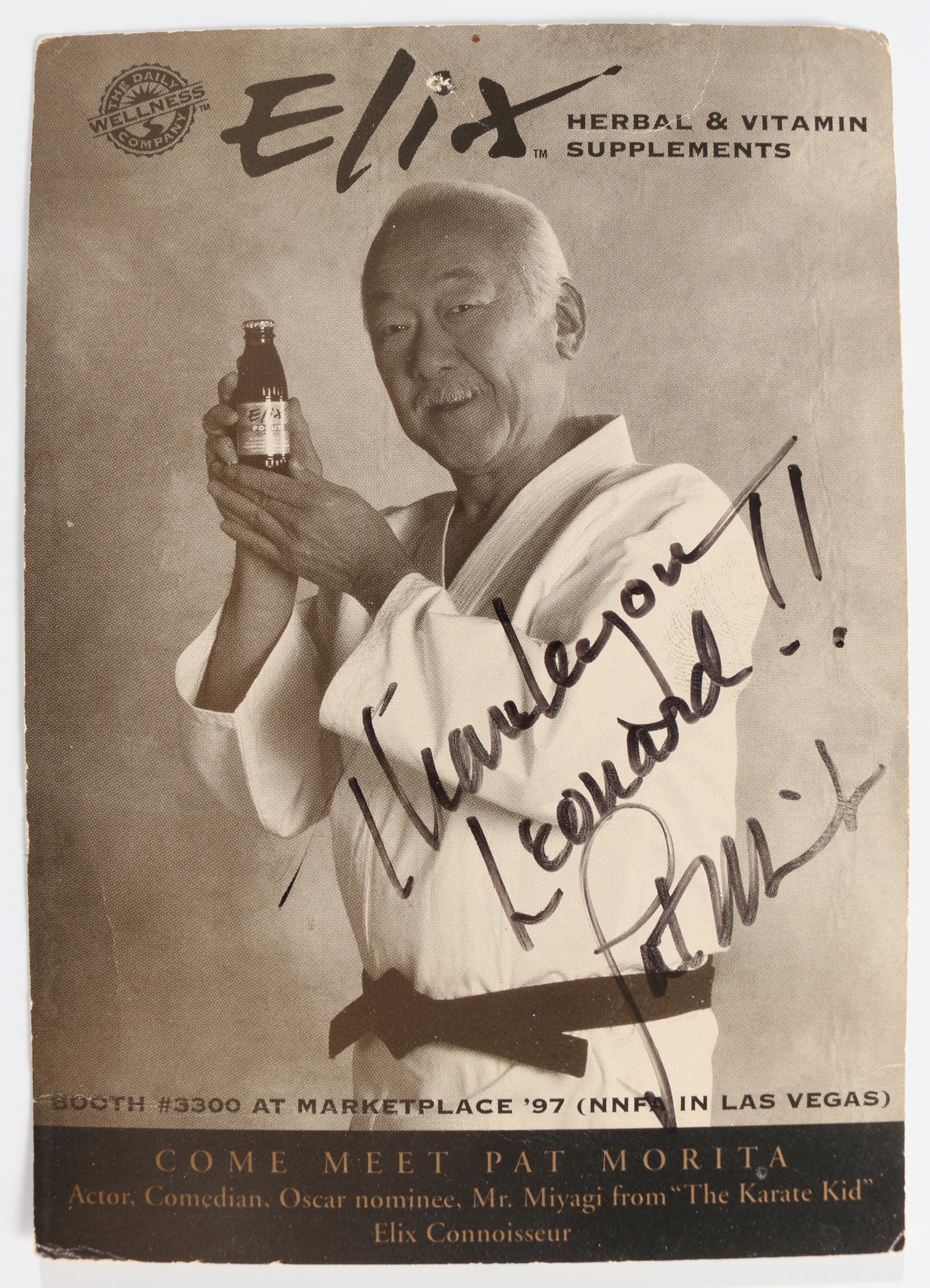 
                  
                    Pat Morita as Mr. Miyagi in The Karate Kid Signed 4x6 Postcard
                  
                
