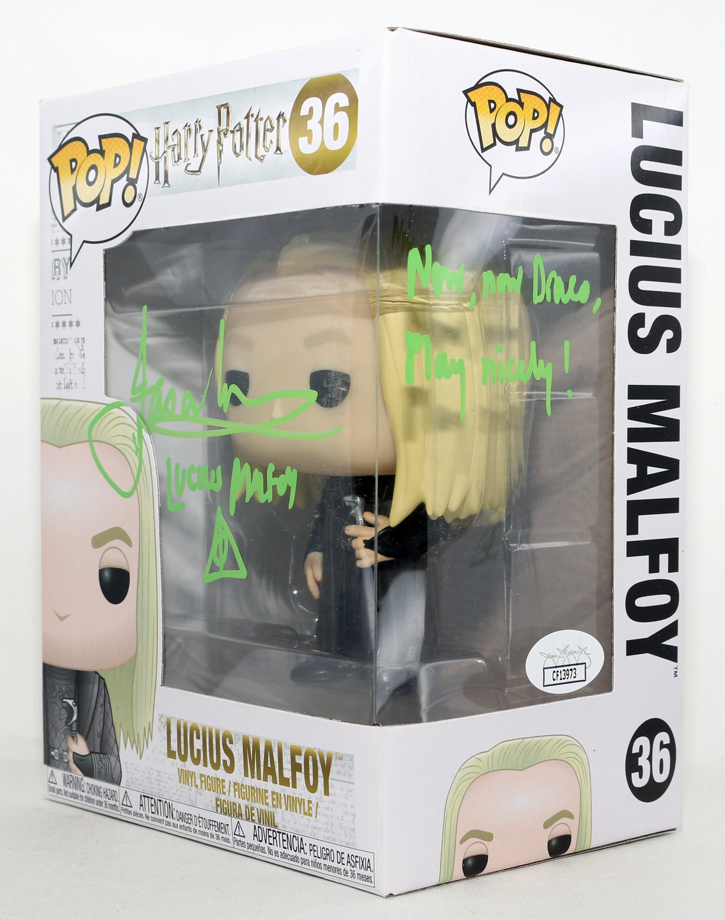 
                  
                    Jason Isaacs as Lucius Malfoy in Harry Potter (JSA) Signed Funko POP! #36 with Character Name & Quote
                  
                