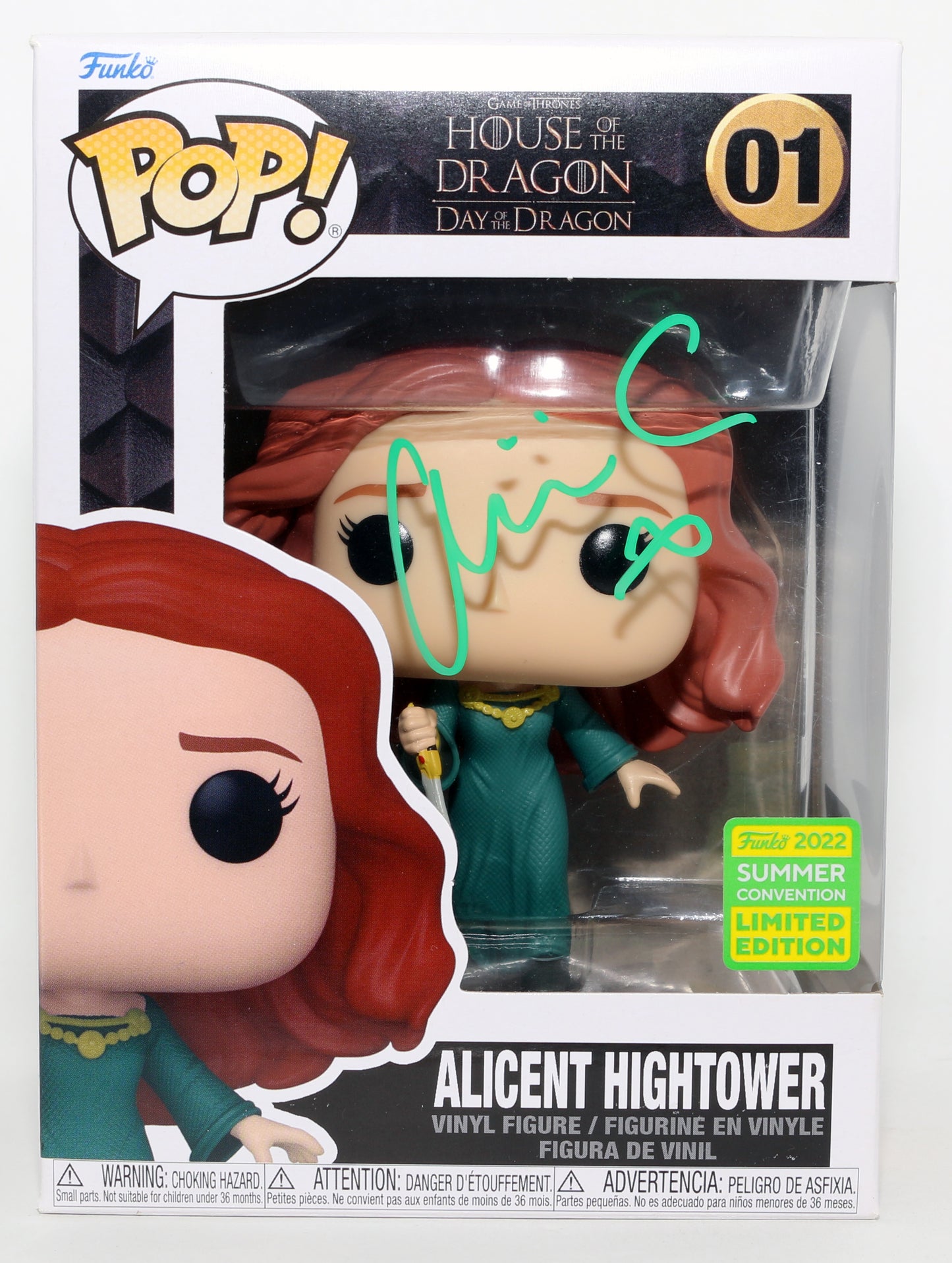 
                  
                    Olivia Cooke as Alicent Hightower in House of the Dragon Funko 2022 Summer Convention Limited Edition (SWAU) Signed Funko POP! #01
                  
                