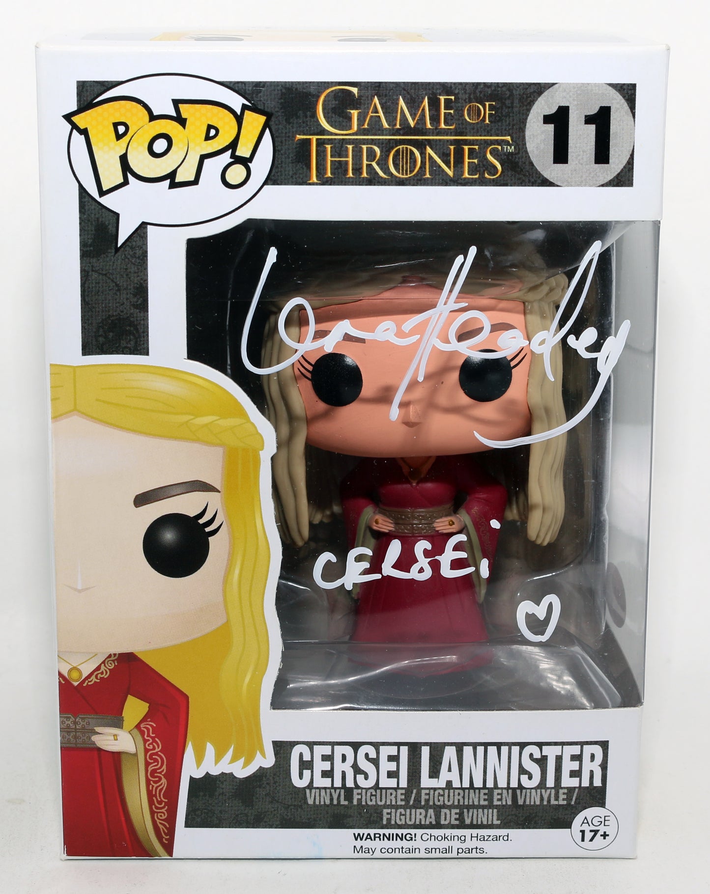 
                  
                    Lena Headey as Cersei Lannister in Game of Thrones (JSA) Signed Funko POP! #11 with Character Name
                  
                