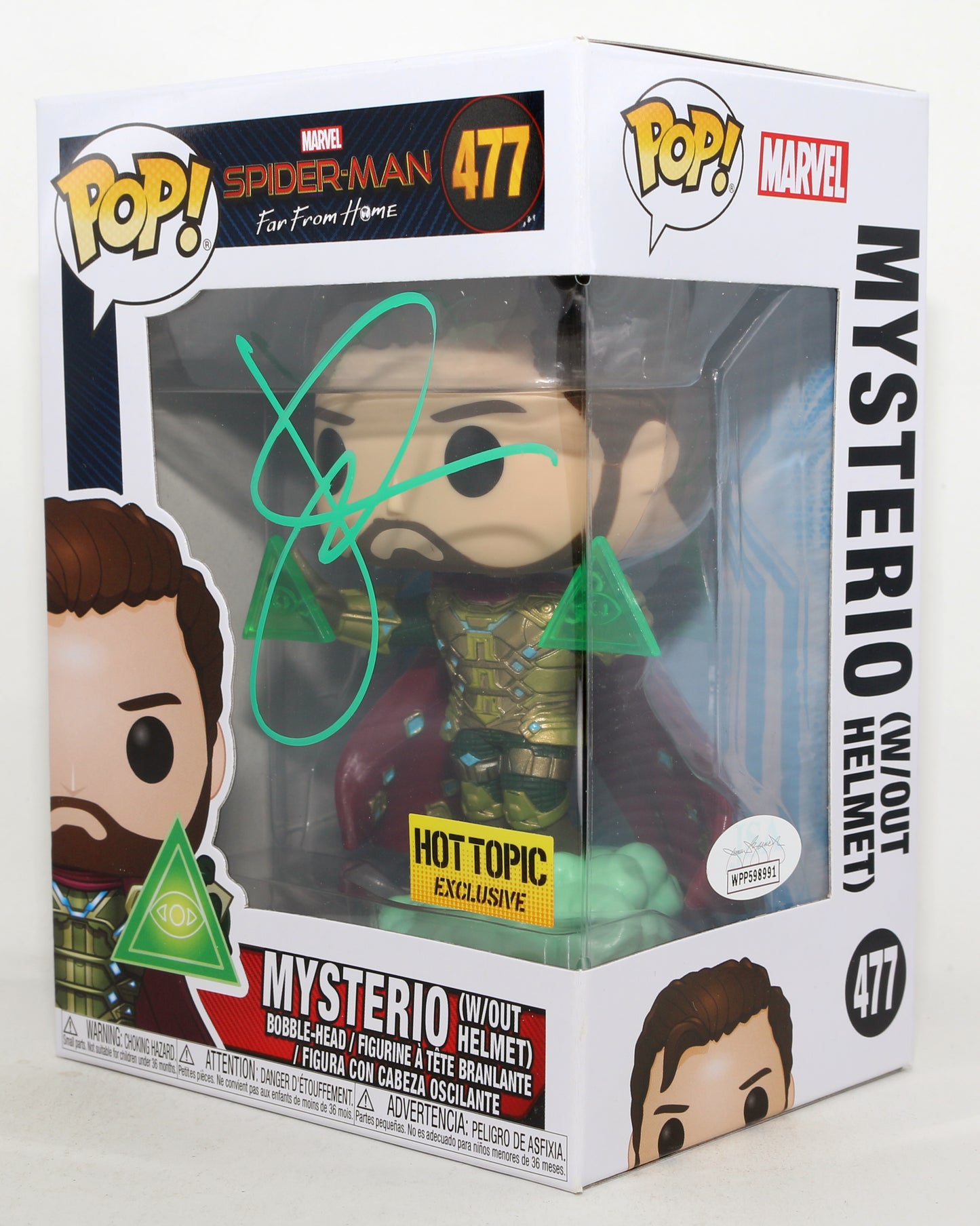 
                  
                    Jake Gyllenhaal as Mysterio in Spider-Man: Far From Home Hot Topic Exclusive (JSA) Signed Funko POP! #477
                  
                