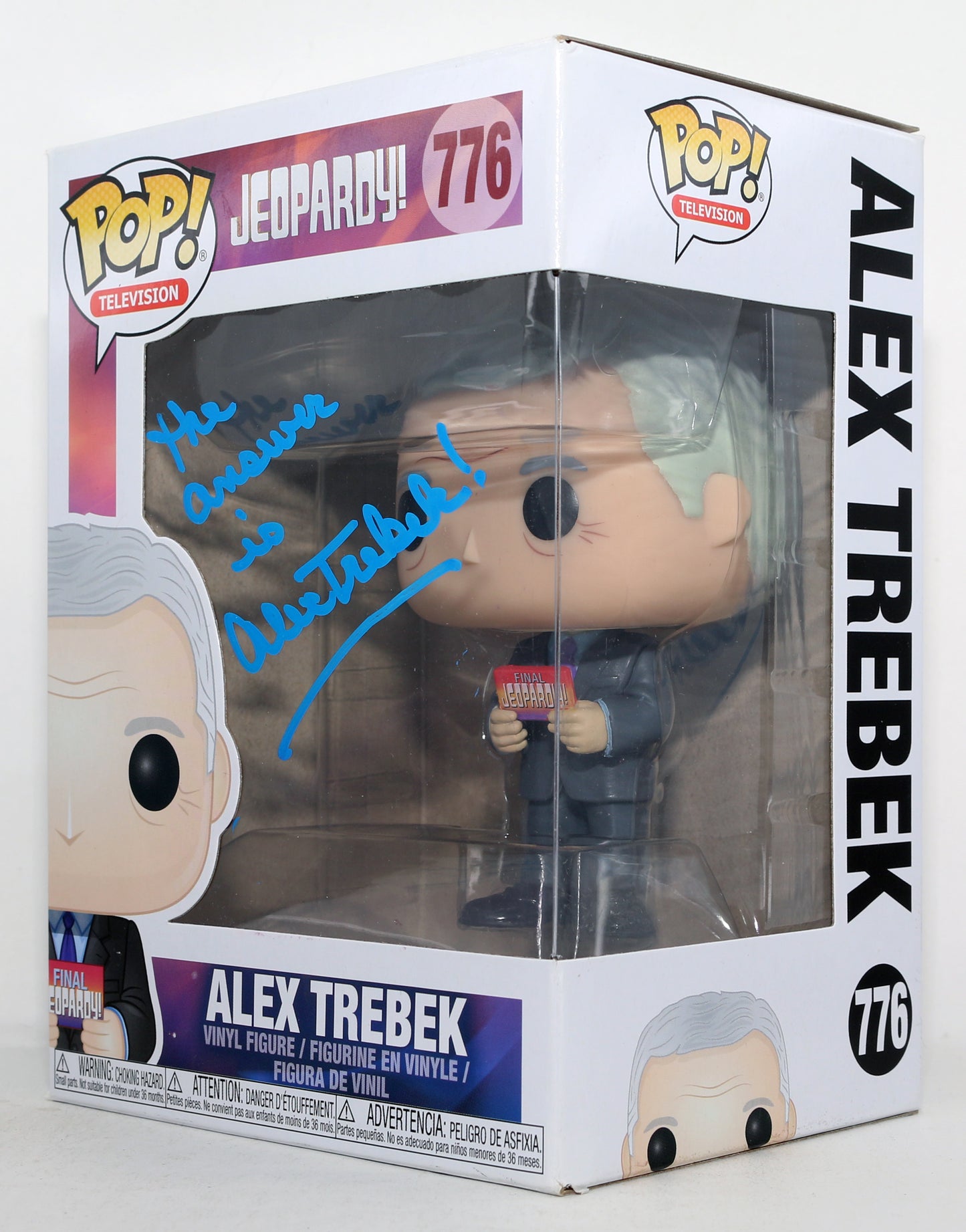 
                  
                    Alex Trebek from Jeopardy! Signed Funko POP! #776 with Quote
                  
                
