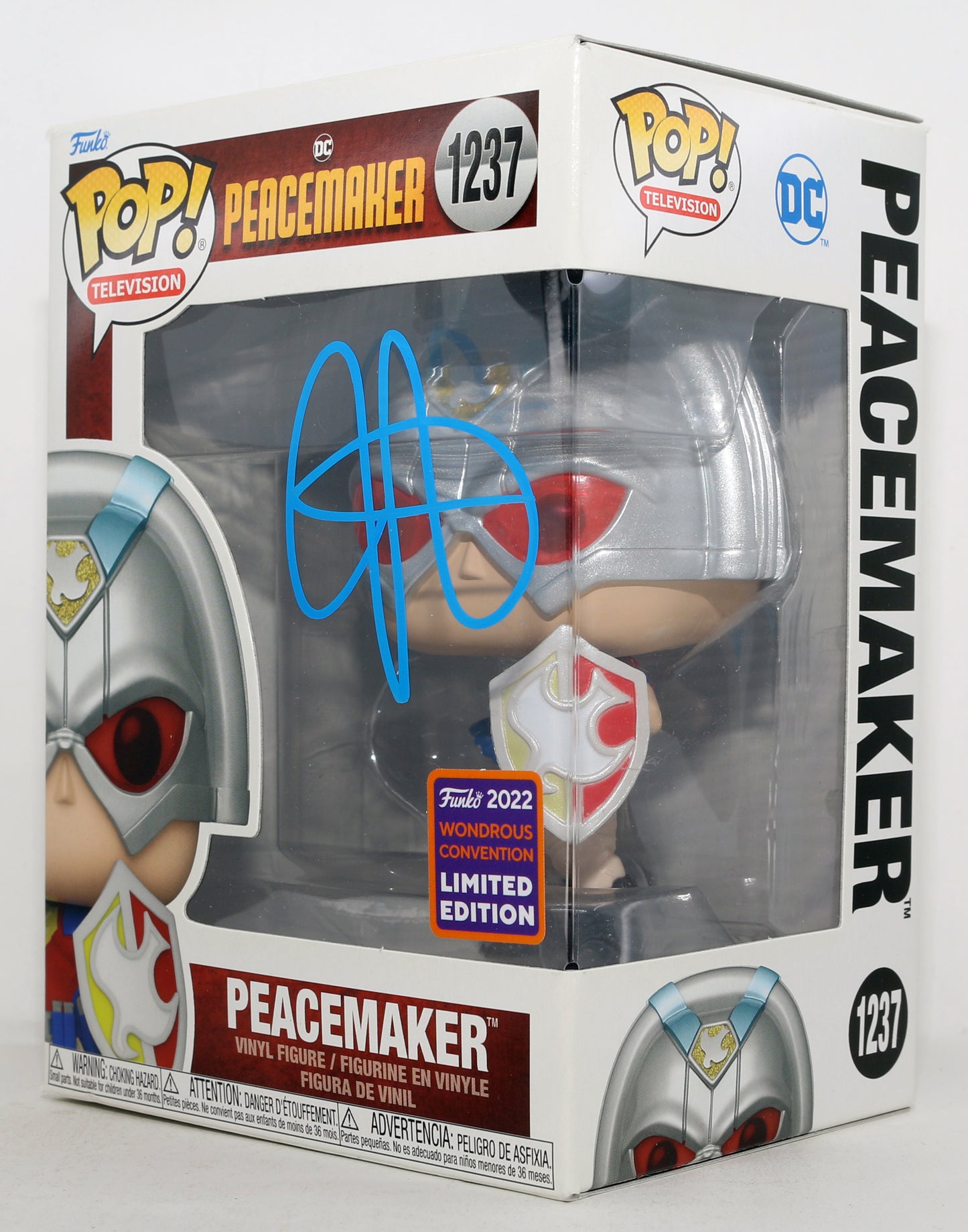 
                  
                    John Cena as Peacemaker in Peacemaker 2022 Wondrous Con Limited Edition Signed Funko POP! #1237
                  
                