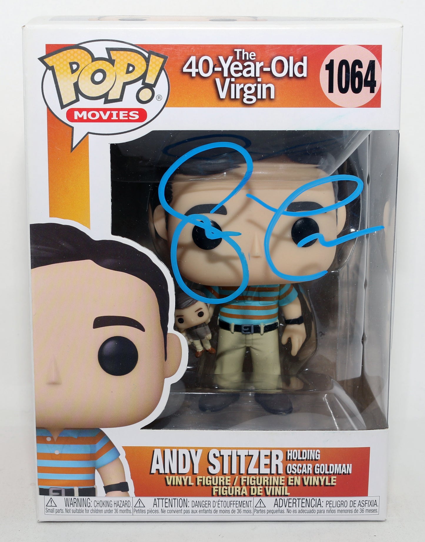 
                  
                    Steve Carell as Andy Stitzer in The 40-Year-Old Virgin Signed Funko POP! #1064
                  
                