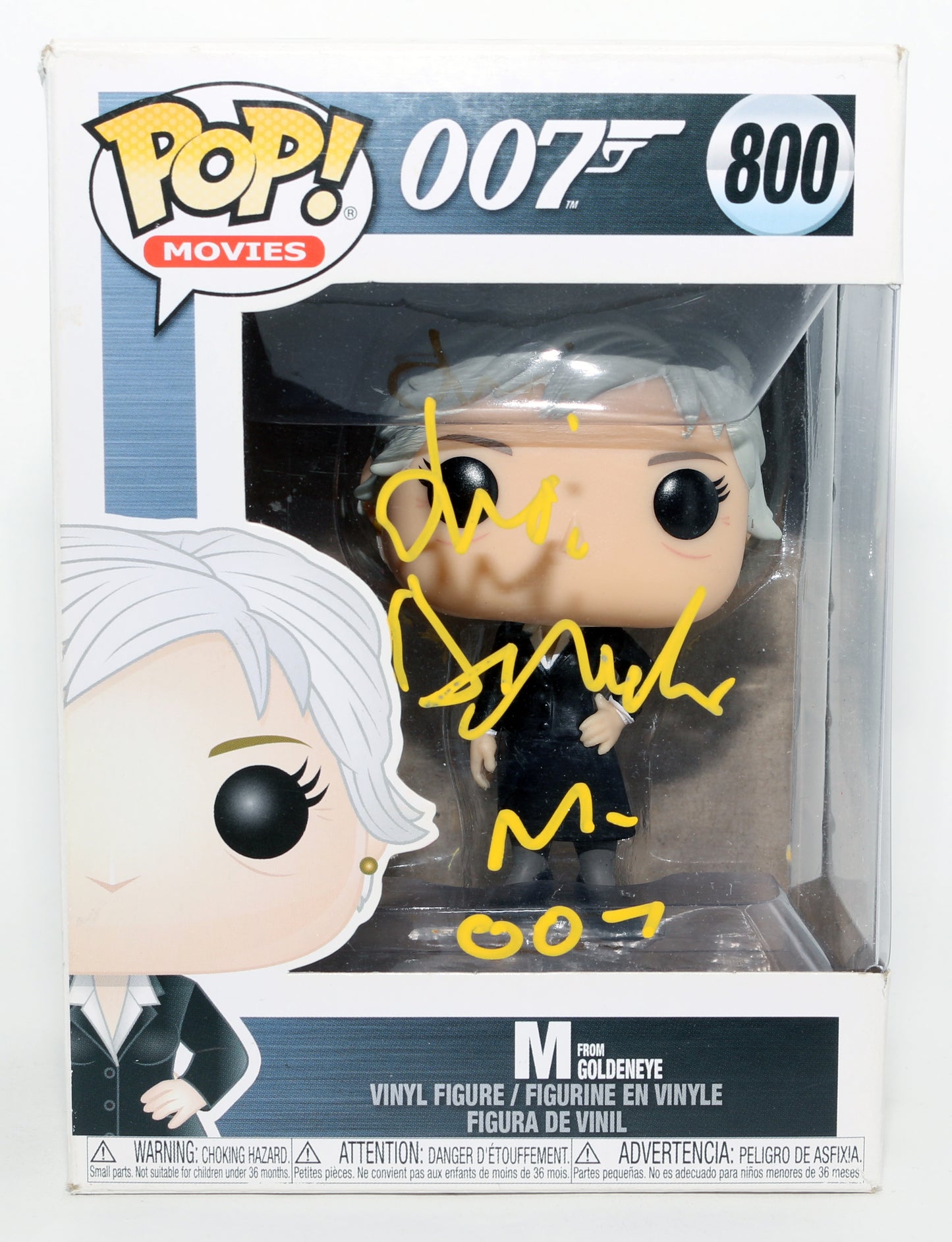 
                  
                    Judi Dench as M in James Bond 007: Goldeneye Signed Funko POP! #800 with Character Name
                  
                