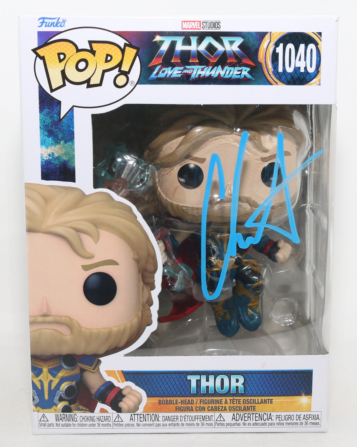 
                  
                    Chris Hemsworth as Thor in Thor: Love & Thunder Signed Funko POP! #1040
                  
                