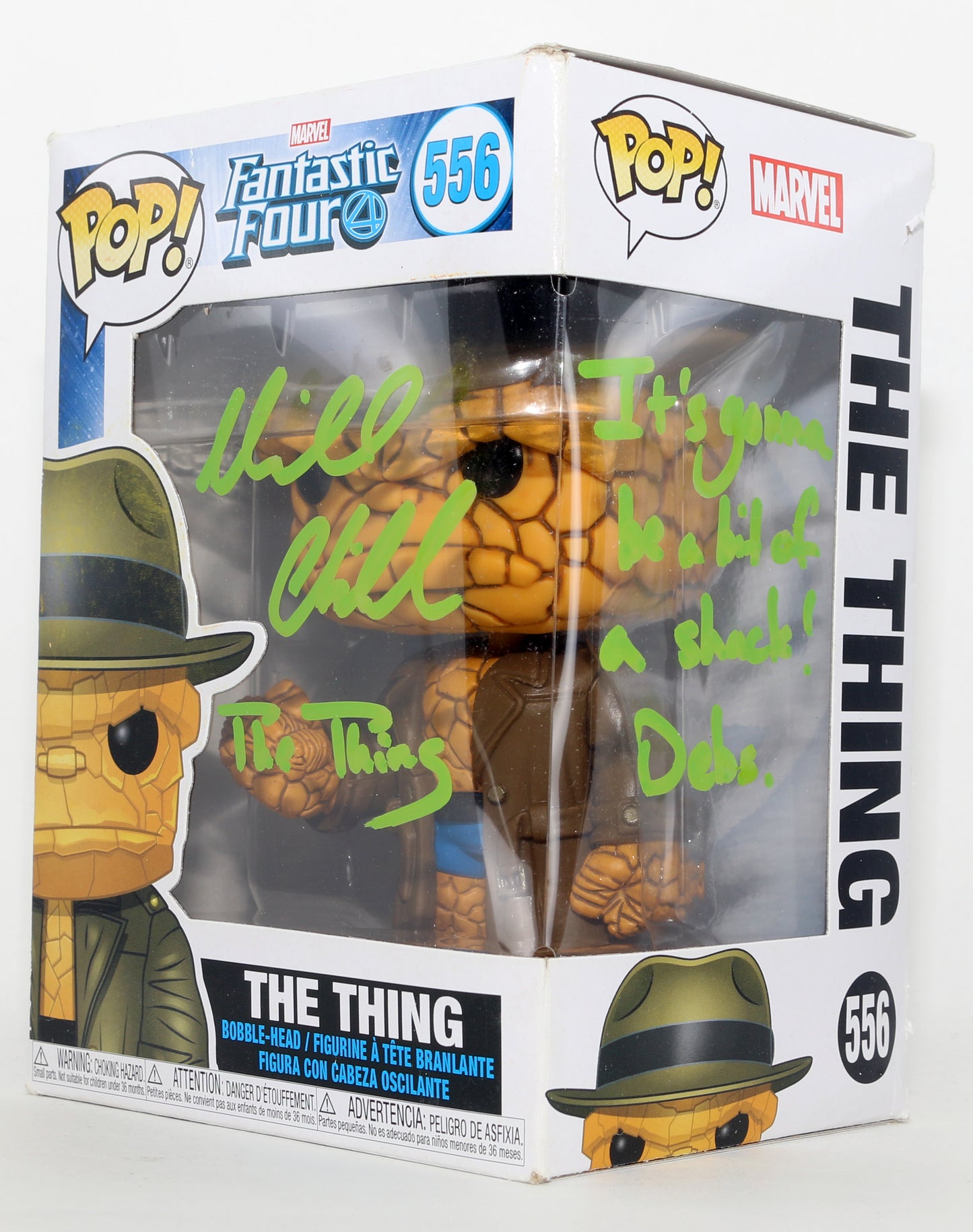 
                  
                    Michael Chiklis as Ben Grimm / The Thing in Fantastic Four Signed Funko POP! #556 with Character Name & Quote
                  
                