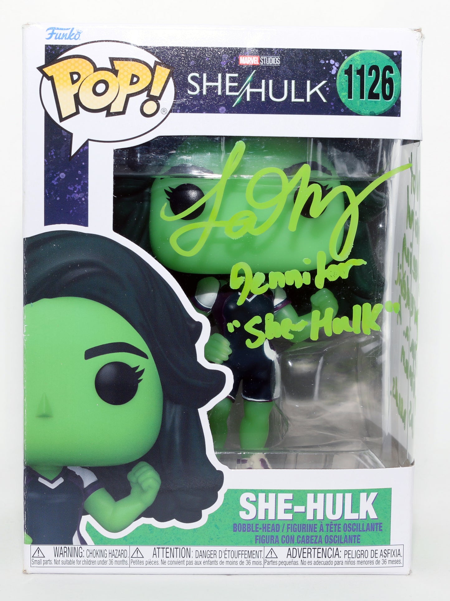 
                  
                    Tatiana Maslany as She-Hulk in She-Hulk: Attorney at Law Signed Funko POP! #1126 with Character Name & Quote
                  
                