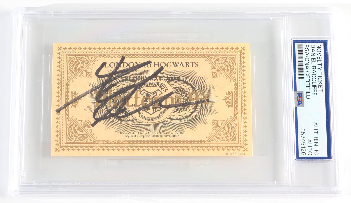 
                  
                    Daniel Radcliffe as Harry Potter in Harry Potter (PSA Encapsulated) Signed Hogwarts Express Prop Replica Train Ticket
                  
                