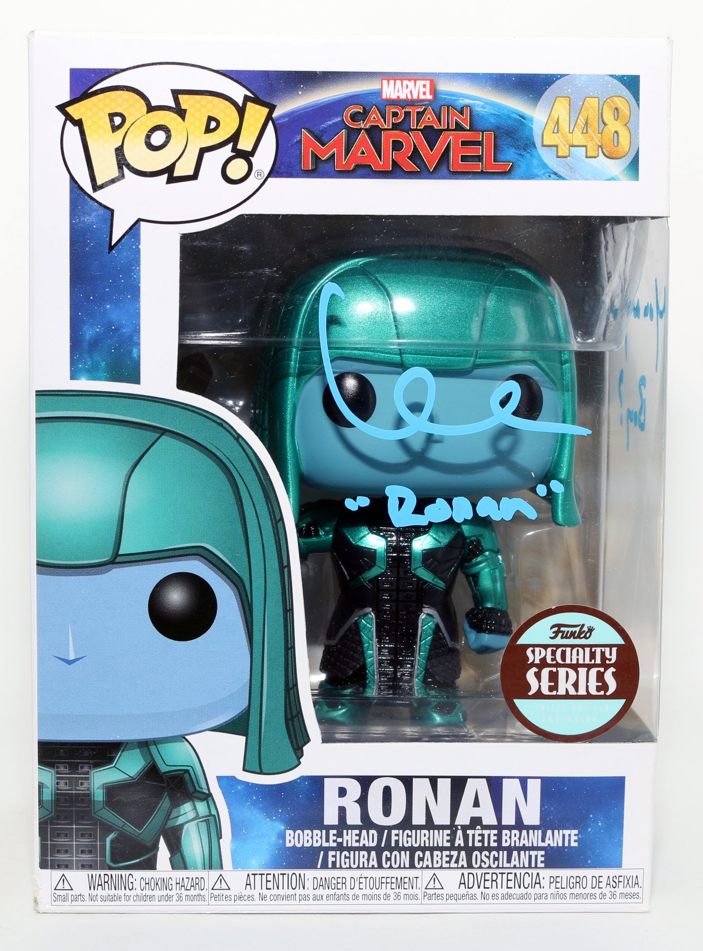 
                  
                    Lee Pace as Ronan in Captain Marvel Specialty Series Signed Funko POP! #448 with Character Name & Quote
                  
                