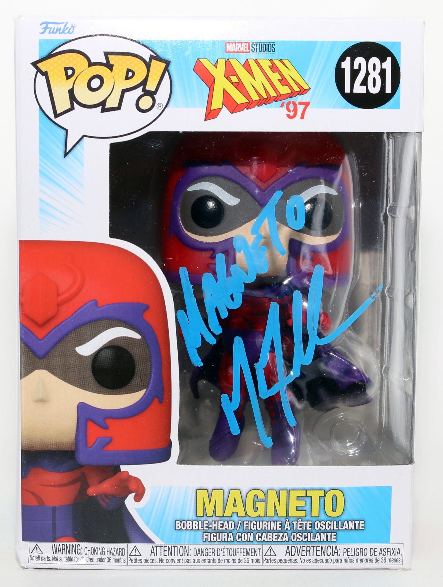 
                  
                    Michael Fassbender as Magneto in X-Men Signed Funko POP! #1281 with Character Name
                  
                