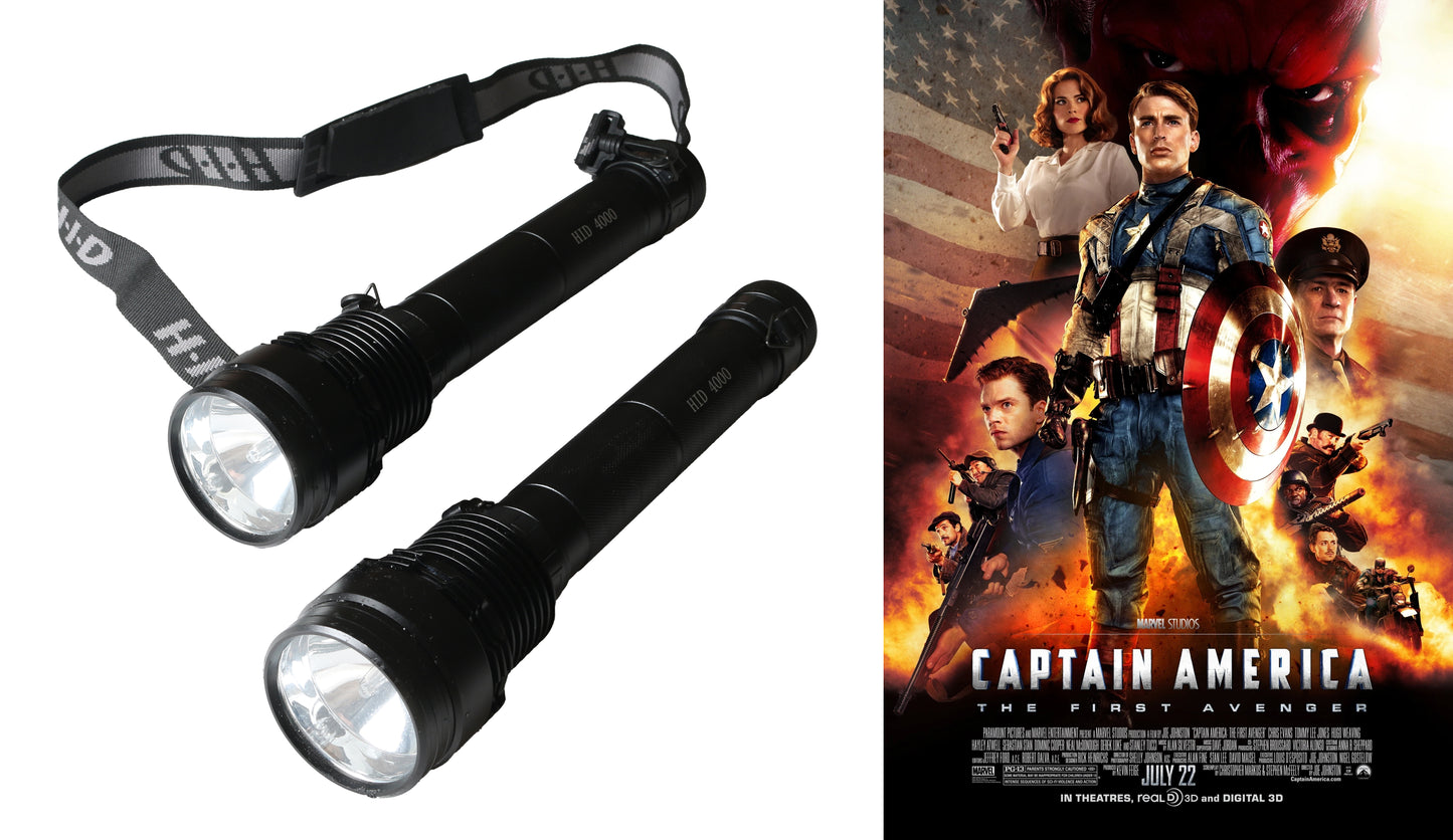 
                  
                    Captain America: The First Avenger Production Used Pair of HID Flashlights Used in the Opening Artic Sequence Where They Discover Frozen Cap - 2011
                  
                