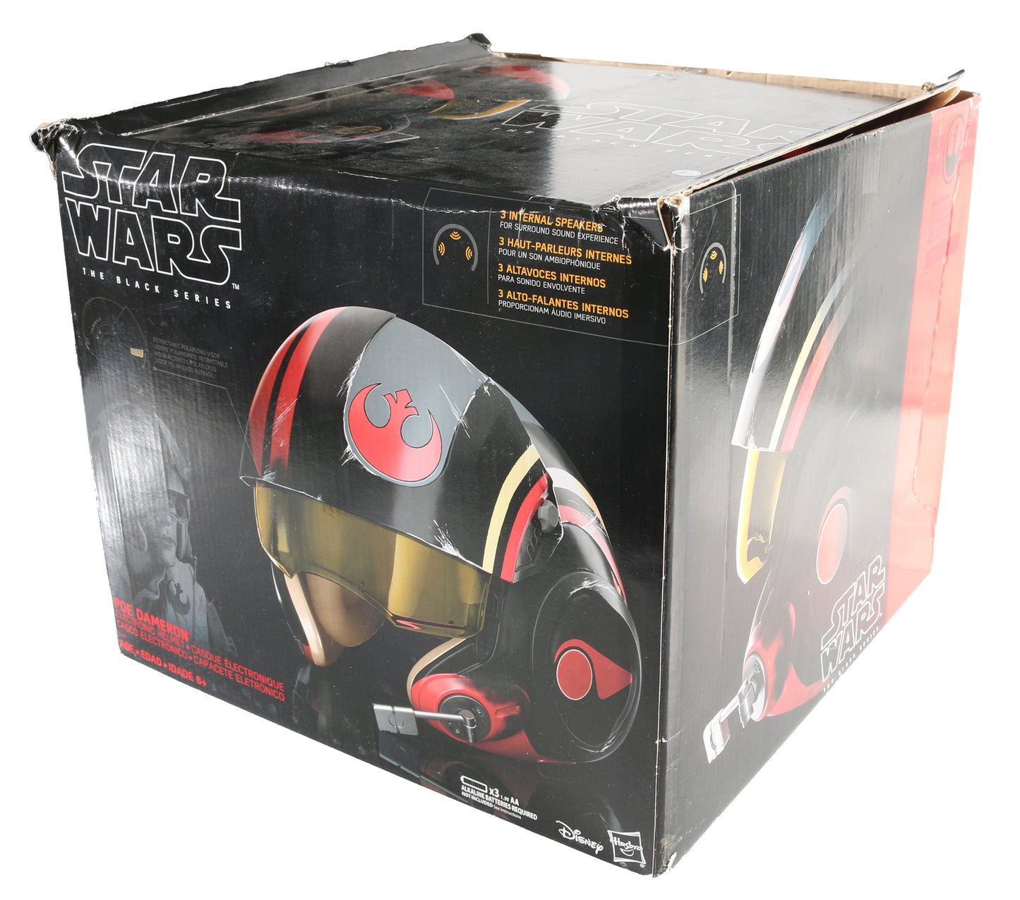 
                  
                    Poe Dameron from Star Wars: The Force Awakens Prop Replica Hasbro The Black Series Helmet Signed by Oscar Issac with Character Name
                  
                