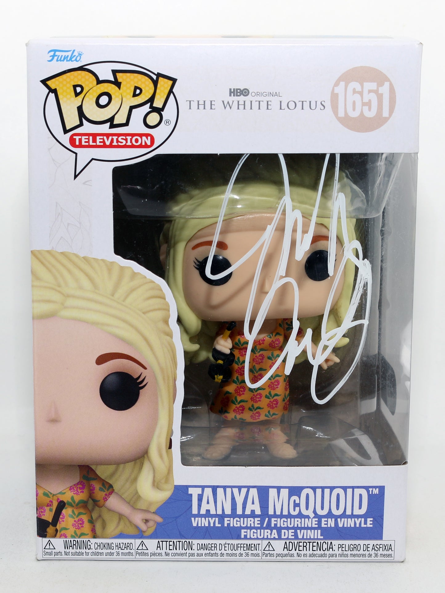 
                  
                    Jennifer Coolidge as Tanya McQuoid in The White Lotus (SWAU) Signed Funko POP! #1651
                  
                