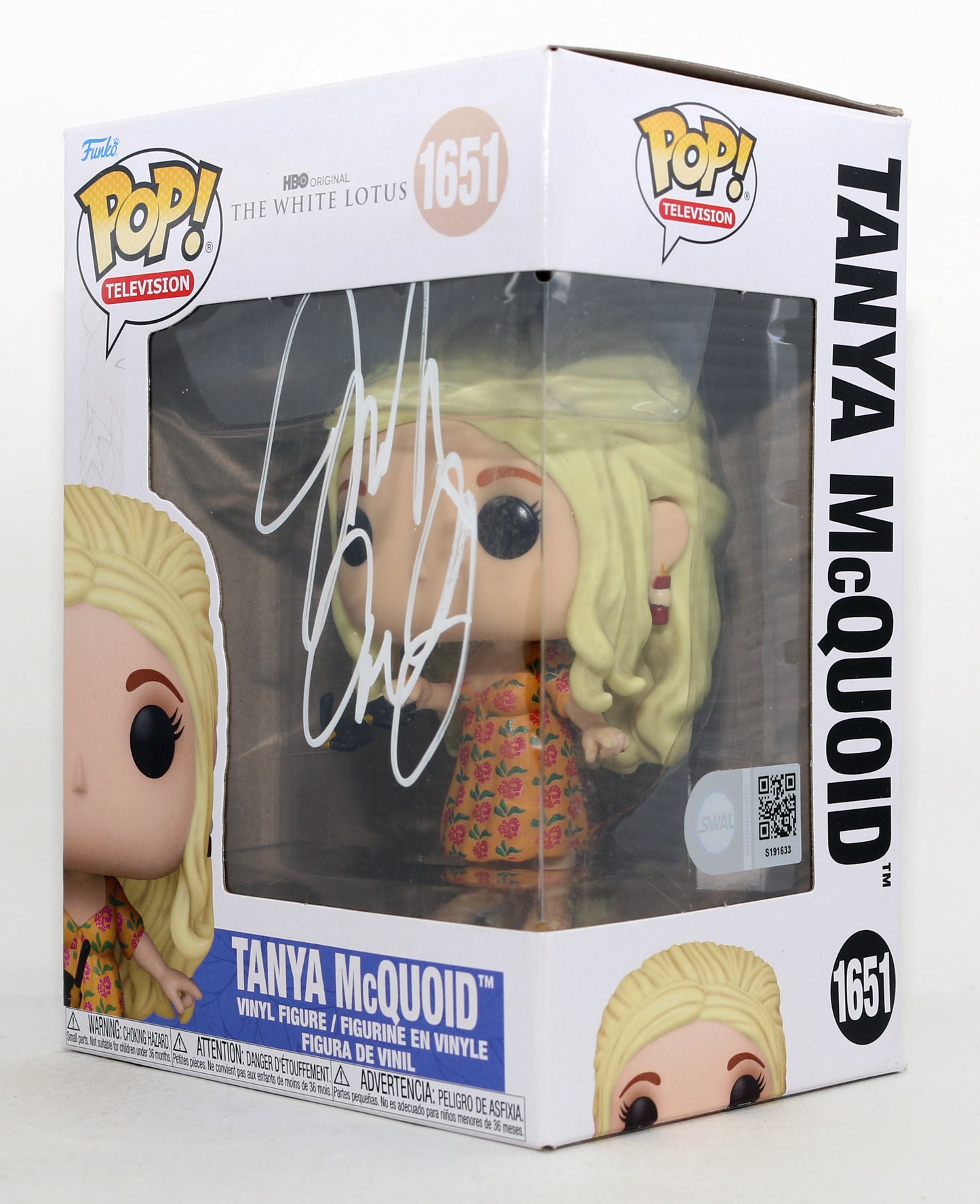 
                  
                    Jennifer Coolidge as Tanya McQuoid in The White Lotus (SWAU) Signed Funko POP! #1651
                  
                
