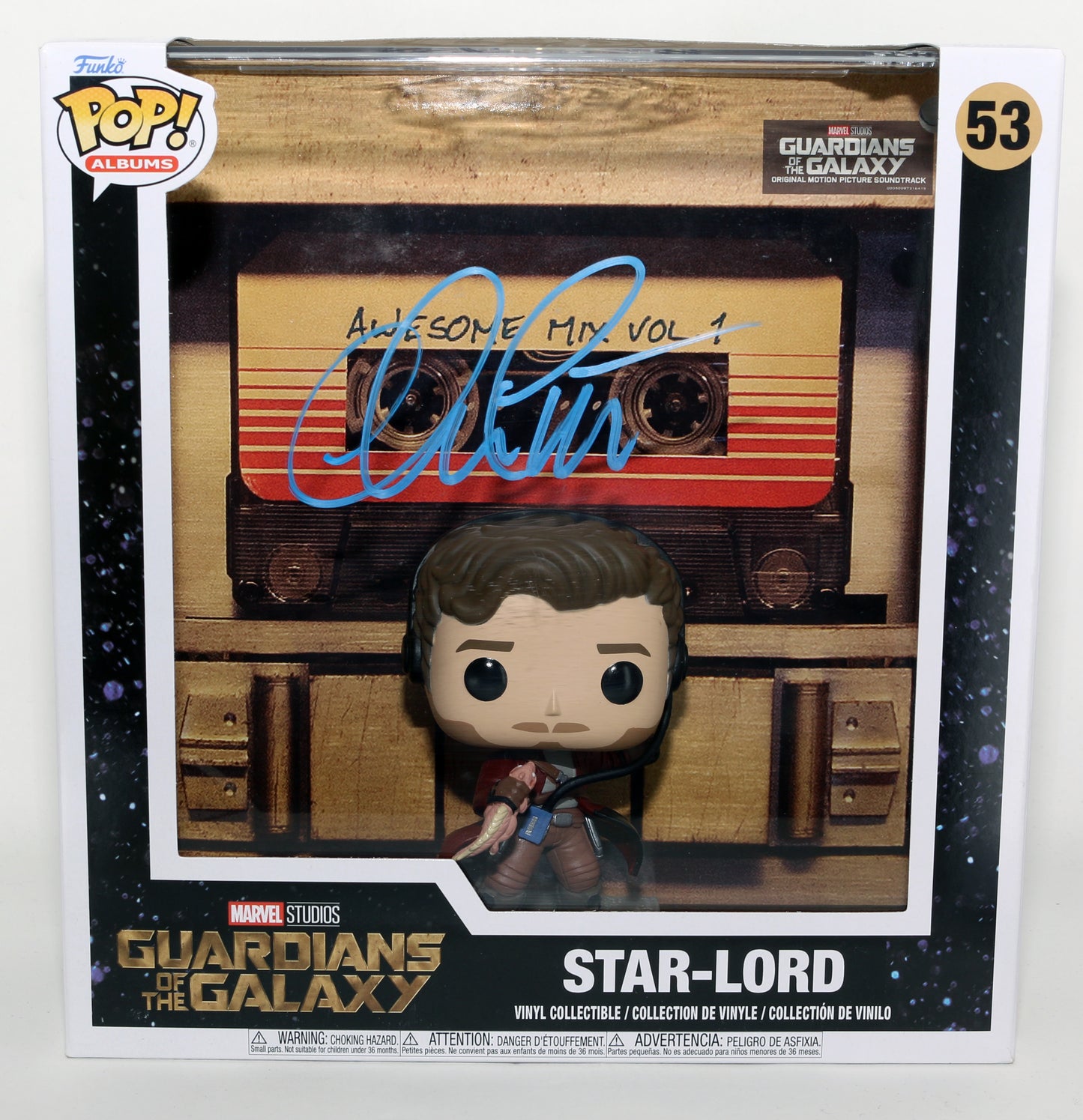 
                  
                    Chris Pratt as Star-Lord in Guardians of the Galaxy Album Cover Signed Funko POP! #53
                  
                