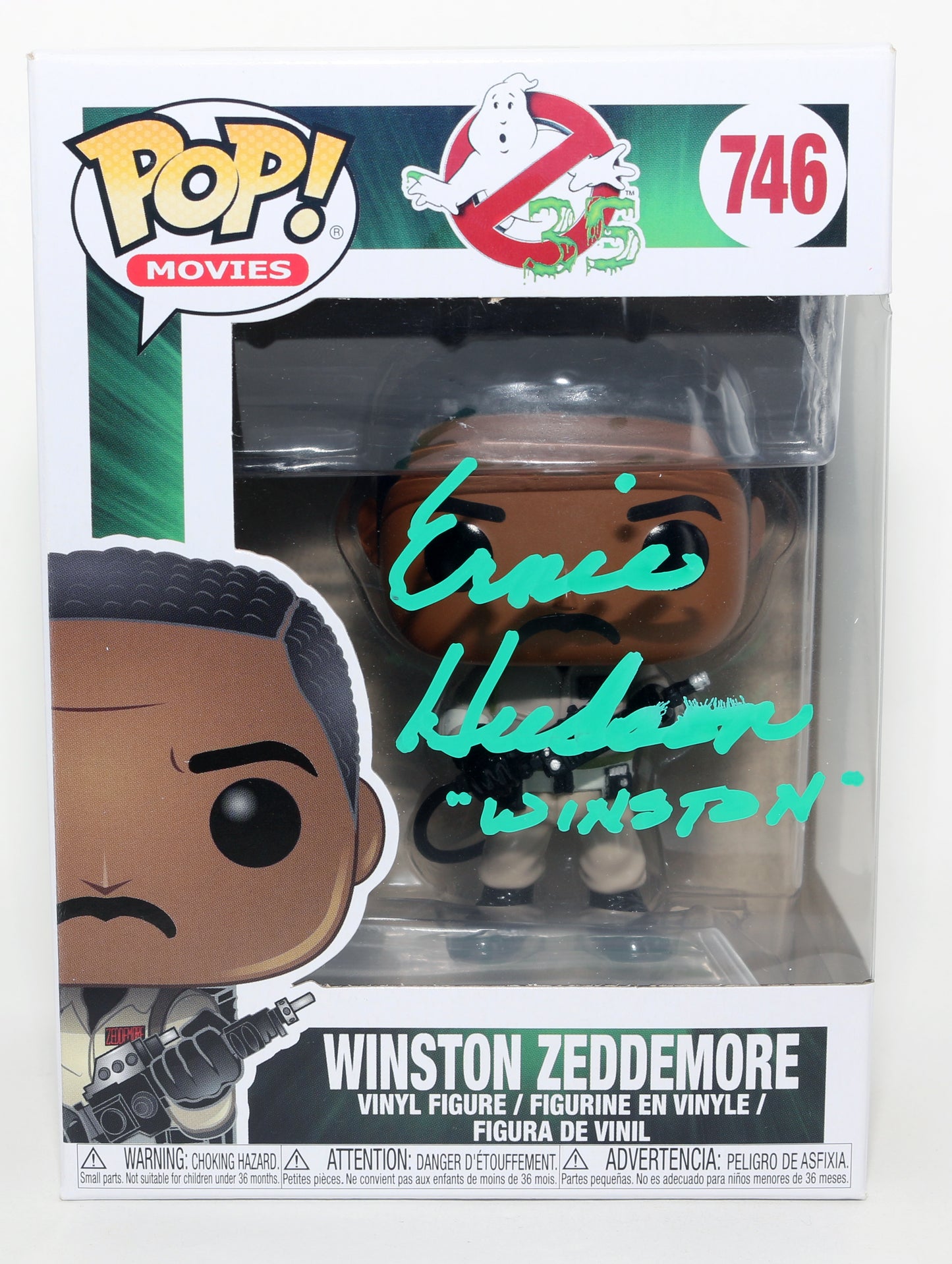 
                  
                    Ernie Hudson as Winston Zeddemore in Ghostbusters Signed Funko POP! #746 with Character Name
                  
                