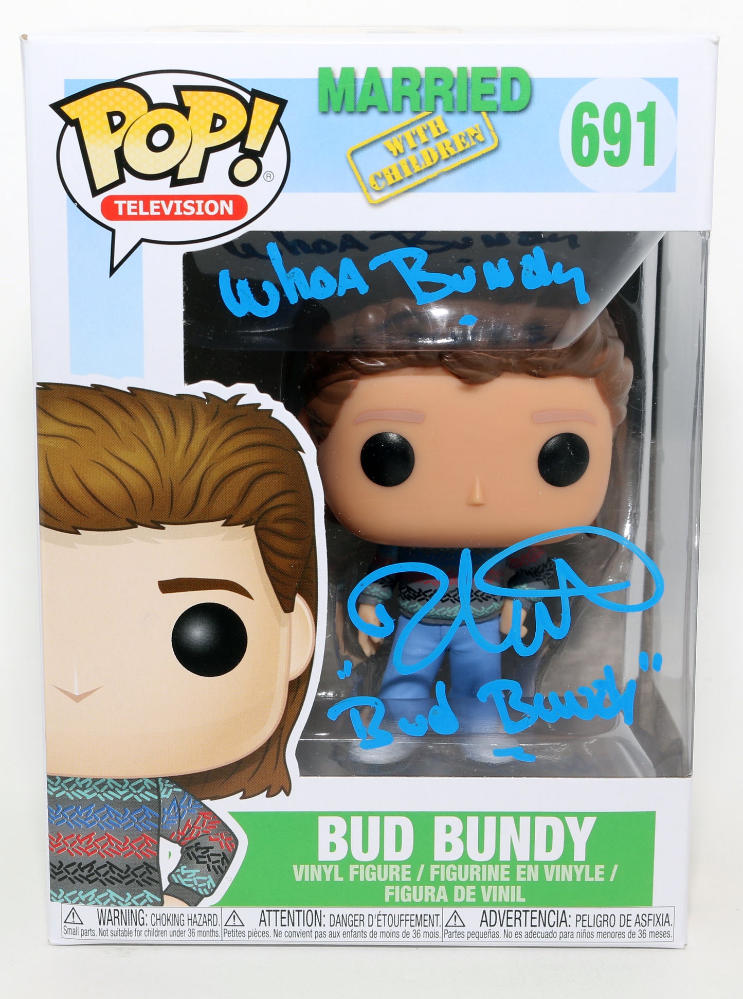 
                  
                    David Faustino as Bud Bundy in Married with Children Signed Funko POP! #691 with Character Name & Quote
                  
                