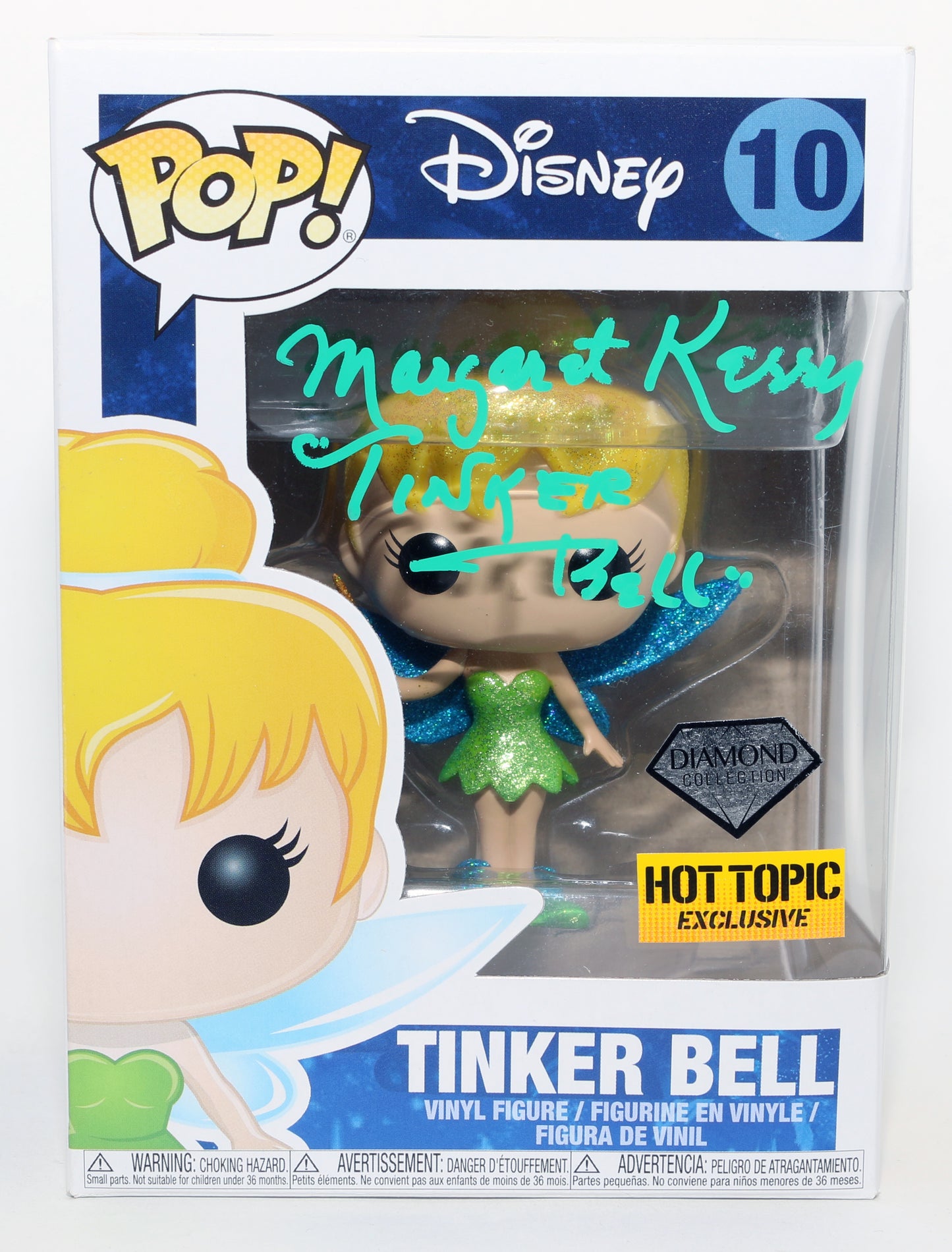 
                  
                    Margaret Kelly as Tinker Bell in Peter Pan Hot Topic Exclusive Diamond Collection Signed Funko POP! #10 with Character Name
                  
                
