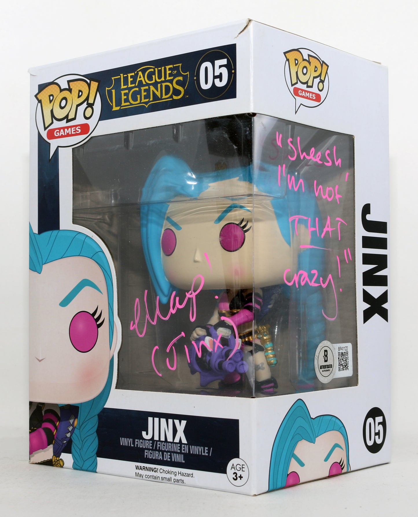
                  
                    Ella Purnell as Jinx in Arcane: League of Legends (Beckett) Signed Funko POP! #05 with Character Name & Quote
                  
                