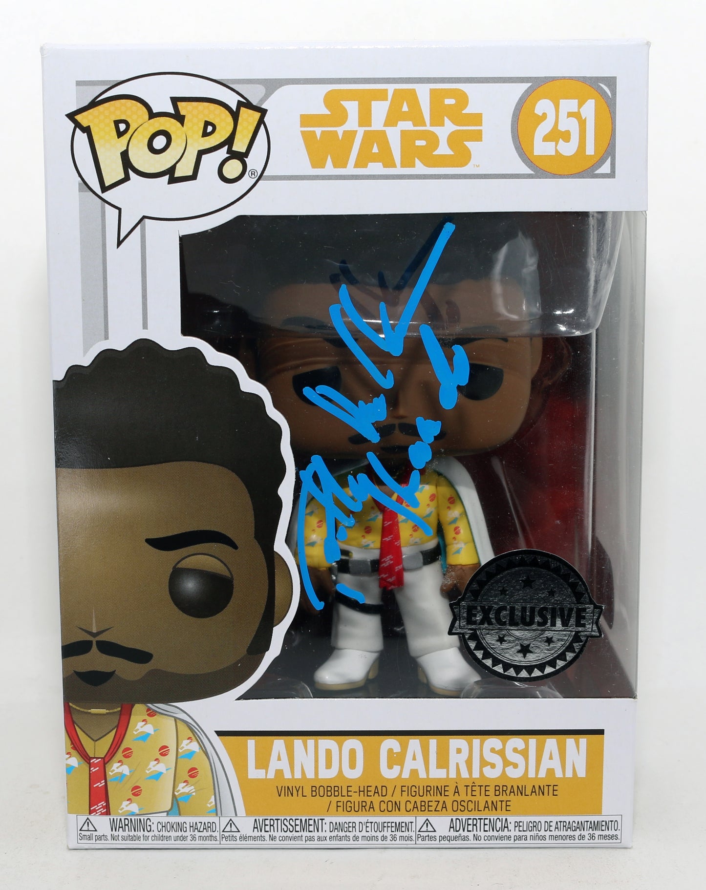 
                  
                    Billy Dee WIlliams as Lando Calrissian in Star Wars Exclusive (SWAU) Signed Funko POP! #251 with Character Name
                  
                