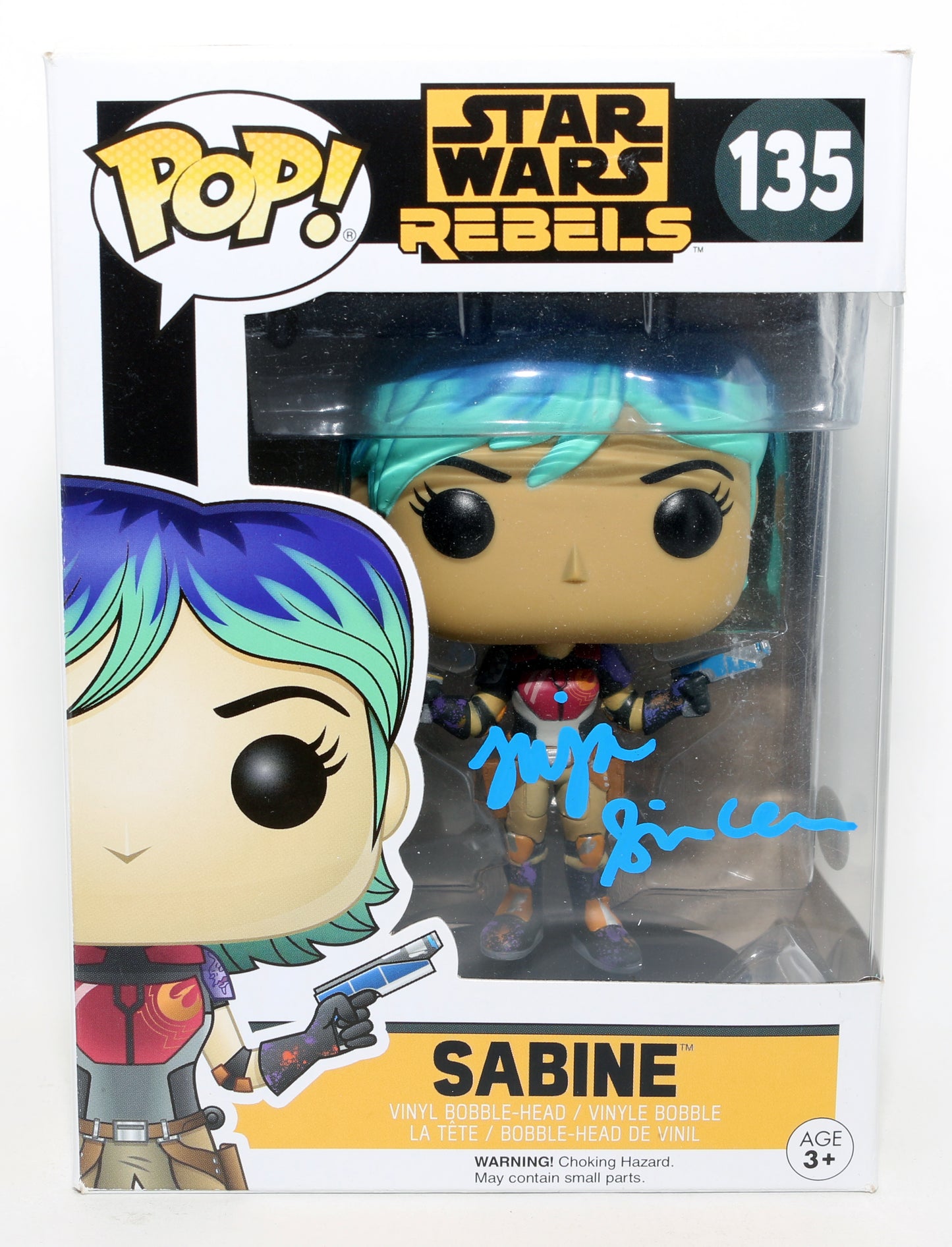 
                  
                    Tiya Sircar as Sabine Wren in Star Wars: Rebels (Beckett) Signed Funko POP! #135
                  
                