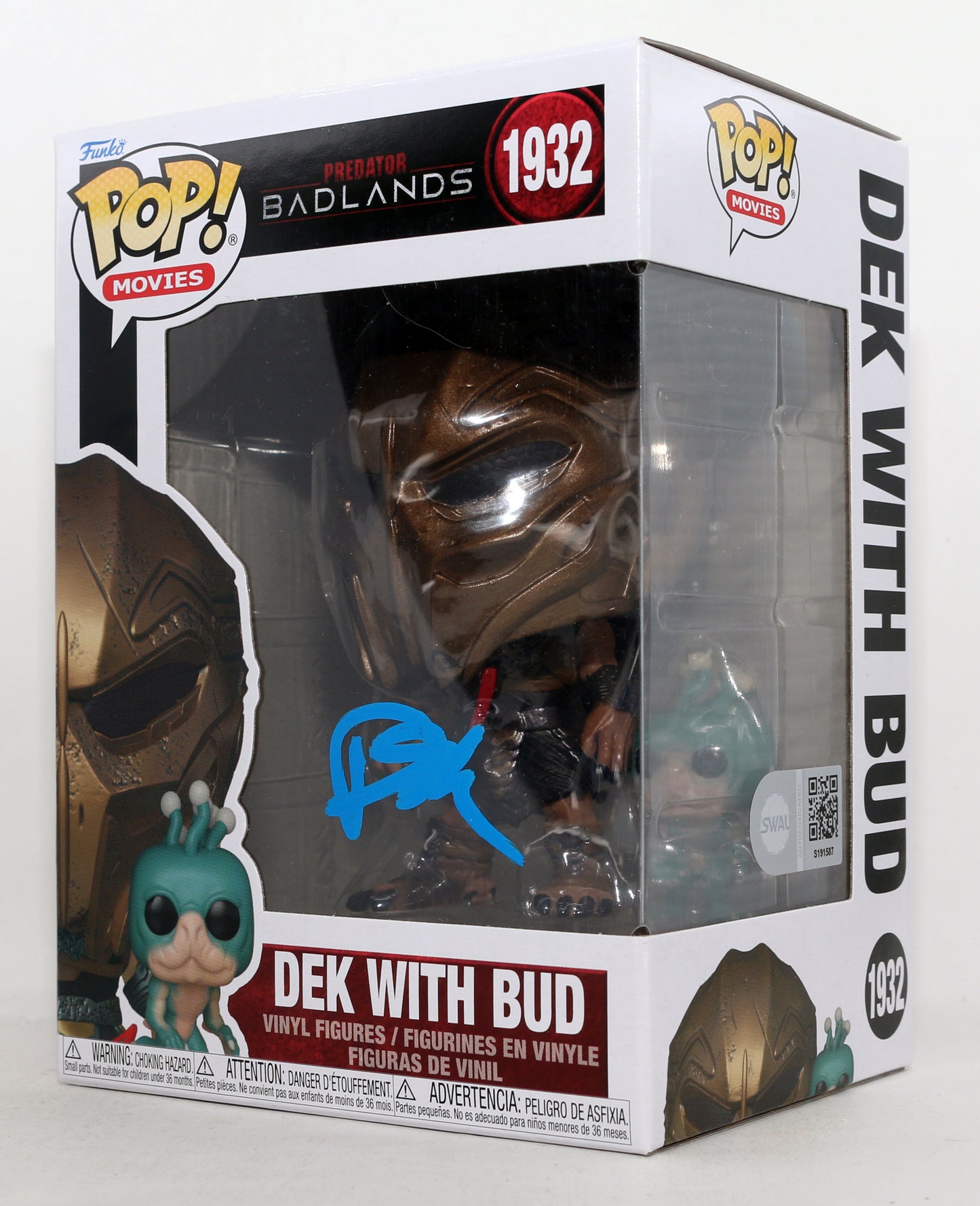 
                  
                    Dimitrius Schuster-Koloamatangi as Dek in Predator: Badlands (SWAU) Signed Funko POP! #1932
                  
                