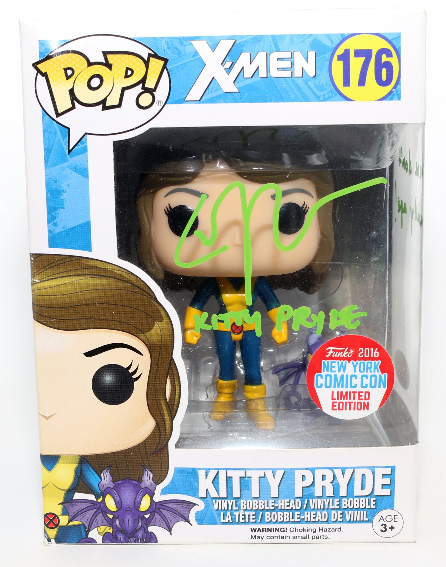 
                  
                    Elliot Page as Kitty Pryde in X-Men 2016 New York Comic Con Exclusive (JSA) Signed Funko POP! #176 with Character Name & Quote
                  
                