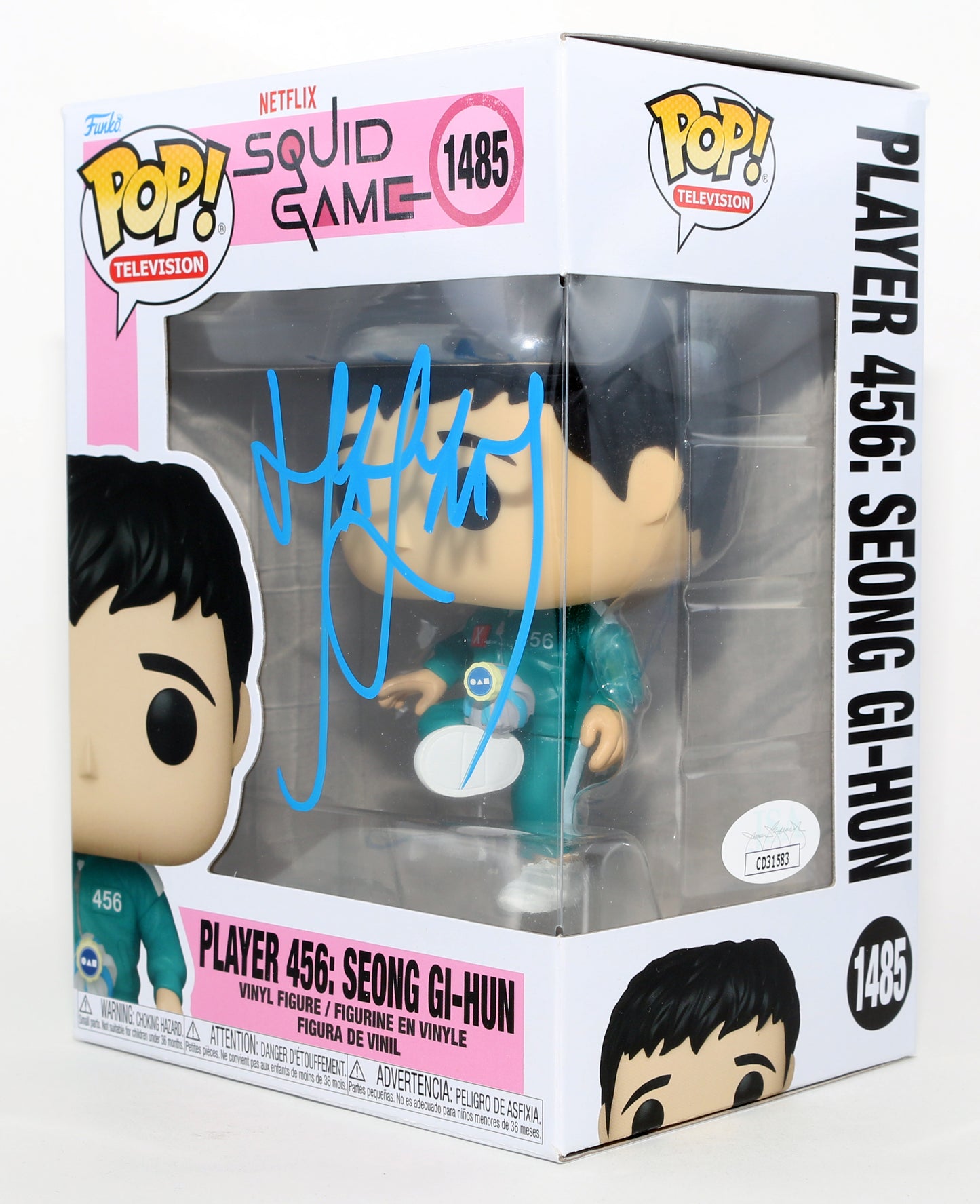 
                  
                    Lee Jung-jae as Seong Gi-Hun / Player 456 in Squid Game (JSA) Signed Funko POP! #1485
                  
                