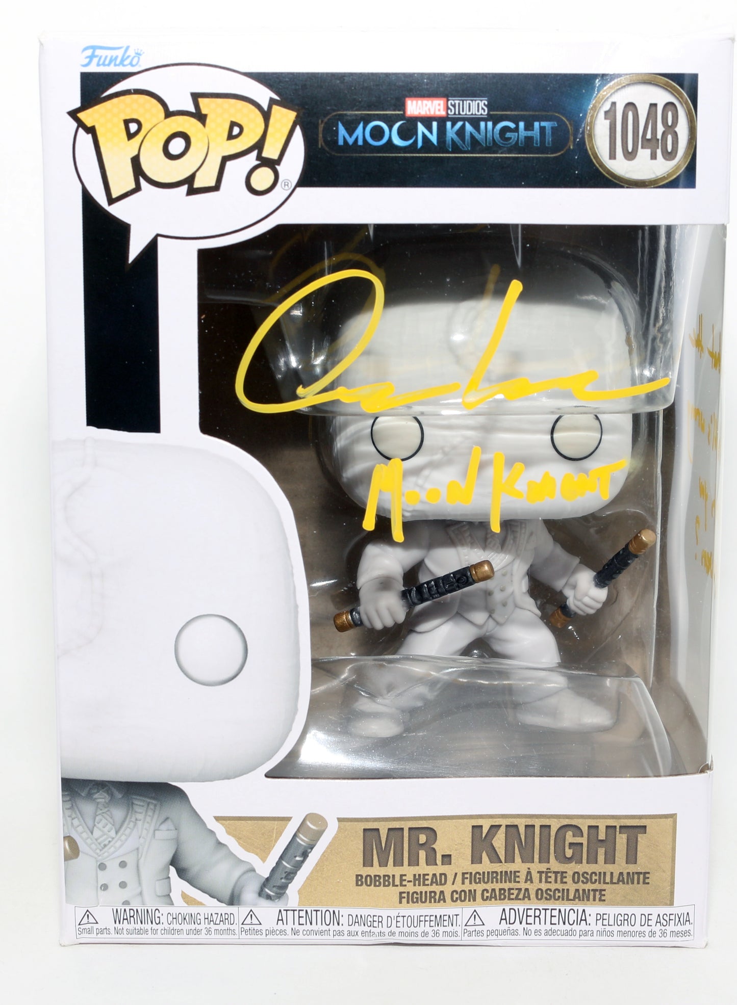 
                  
                    Oscar Isaac as Mr. Knight in Moon Knight Signed Funko POP! #1048 with Character Name & Quote
                  
                