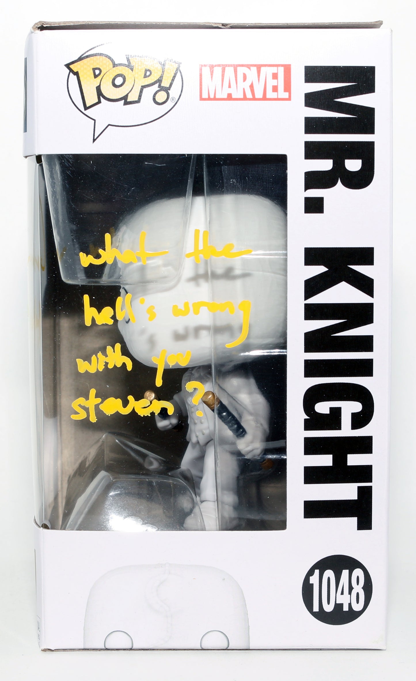 
                  
                    Oscar Isaac as Mr. Knight in Moon Knight Signed Funko POP! #1048 with Character Name & Quote
                  
                