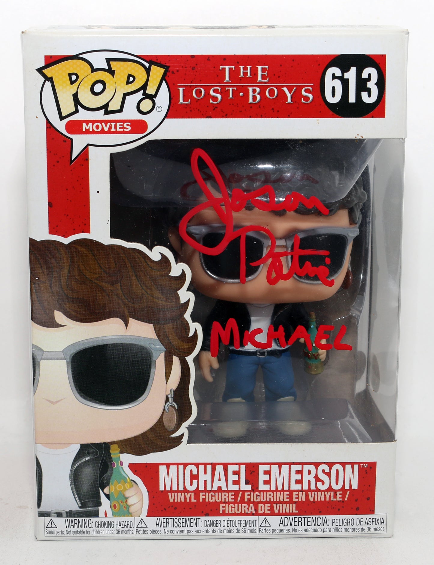 
                  
                    The Lost Boys (JSA) Funko POP! 5pc Set Cast Signed by Kiefer Sutherland, Jason Patric, Corey Feldman, & Jamison Newlander with Character Names
                  
                