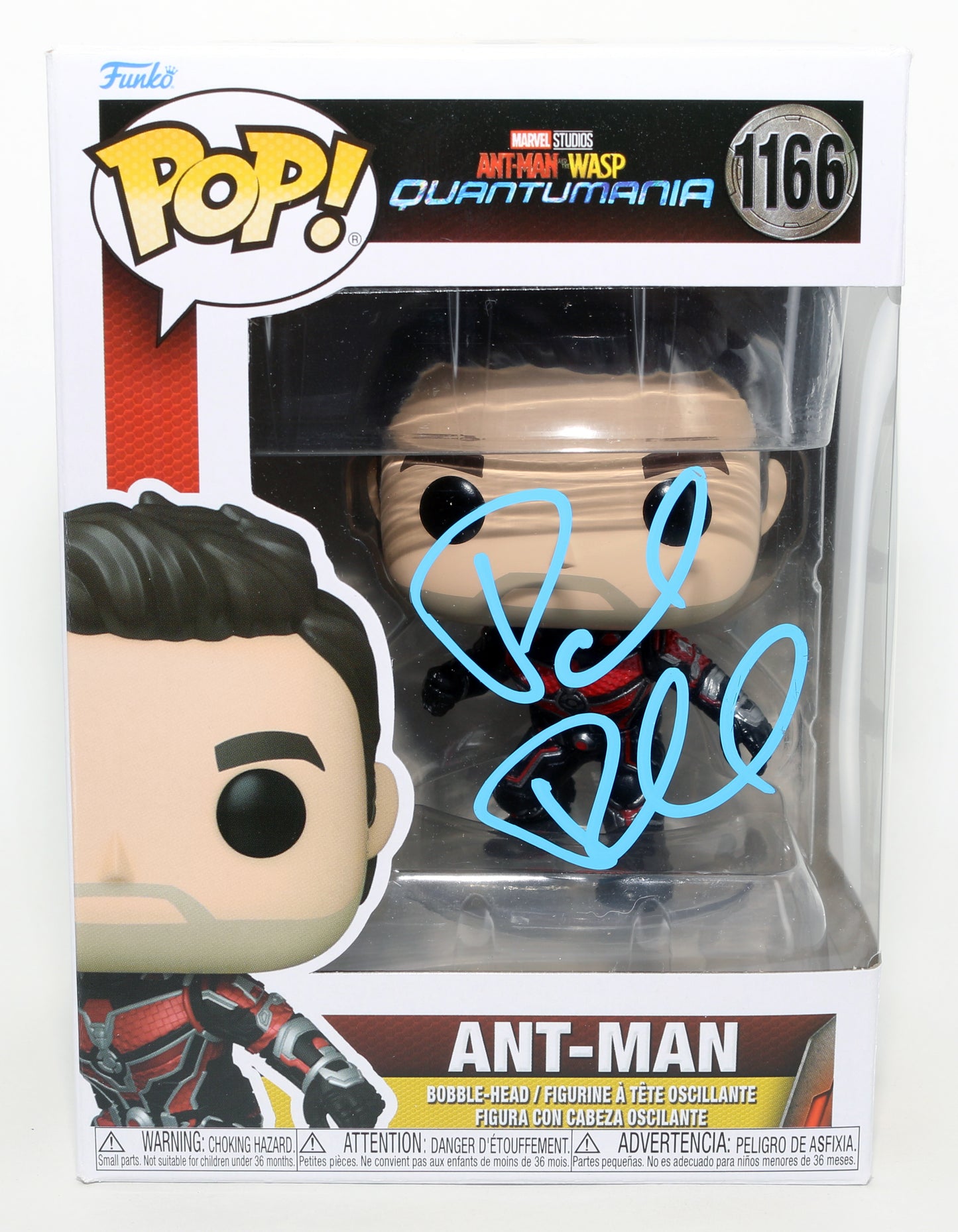 
                  
                    Paul Rudd as Scott Lang / Ant-Man in Ant-Man & The Wasp: Quantumania Signed Funko POP! #1166
                  
                