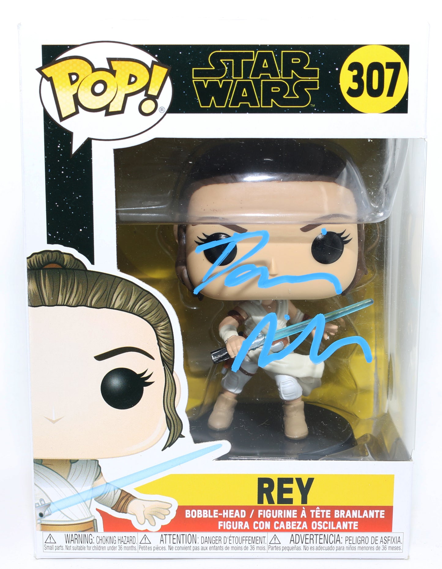 
                  
                    Daisy Ridley as Rey in Star Wars: The Rise of Skywalker (Beckett Witnessed) Signed Funko POP! #307
                  
                
