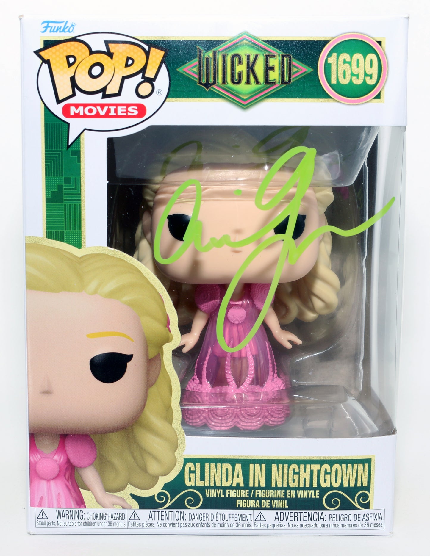
                  
                    Ariana Grande as Glinda [Nightgown] in Wicked Signed Funko POP! #1699
                  
                