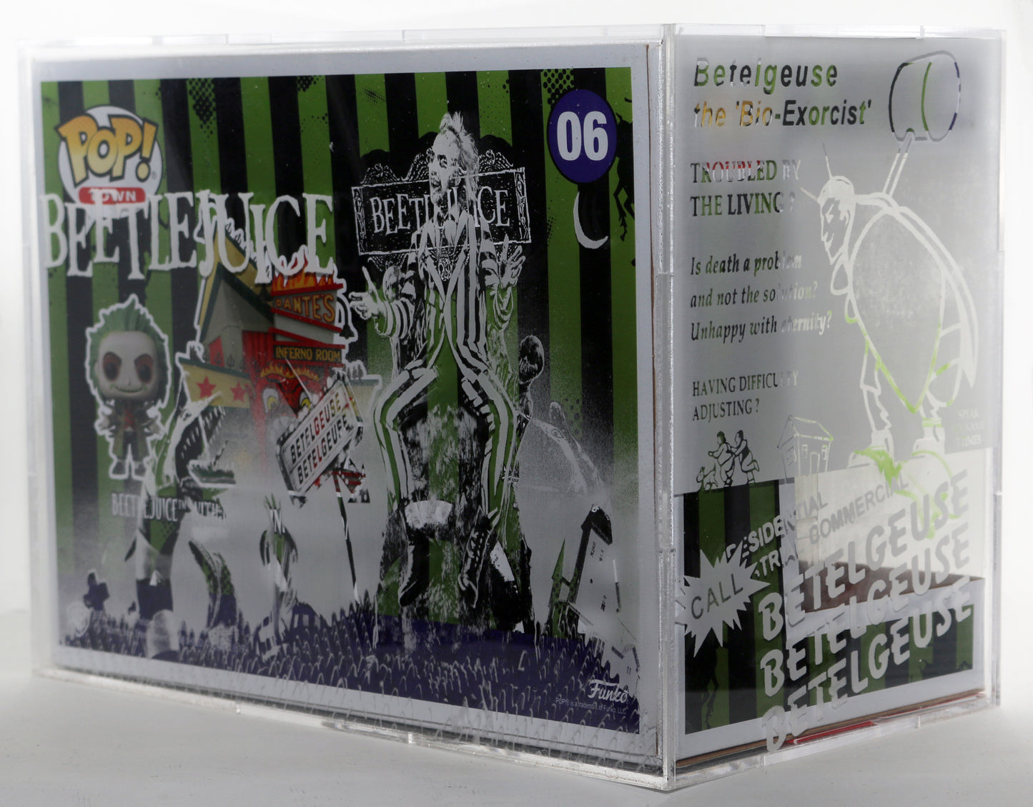 
                  
                    Beetlejuice Funko POP! 4pc Set Cast Signed by Winona Ryder, Michael Keaton, Geena Davis, & Alec Baldwin with Character Name & Quote
                  
                