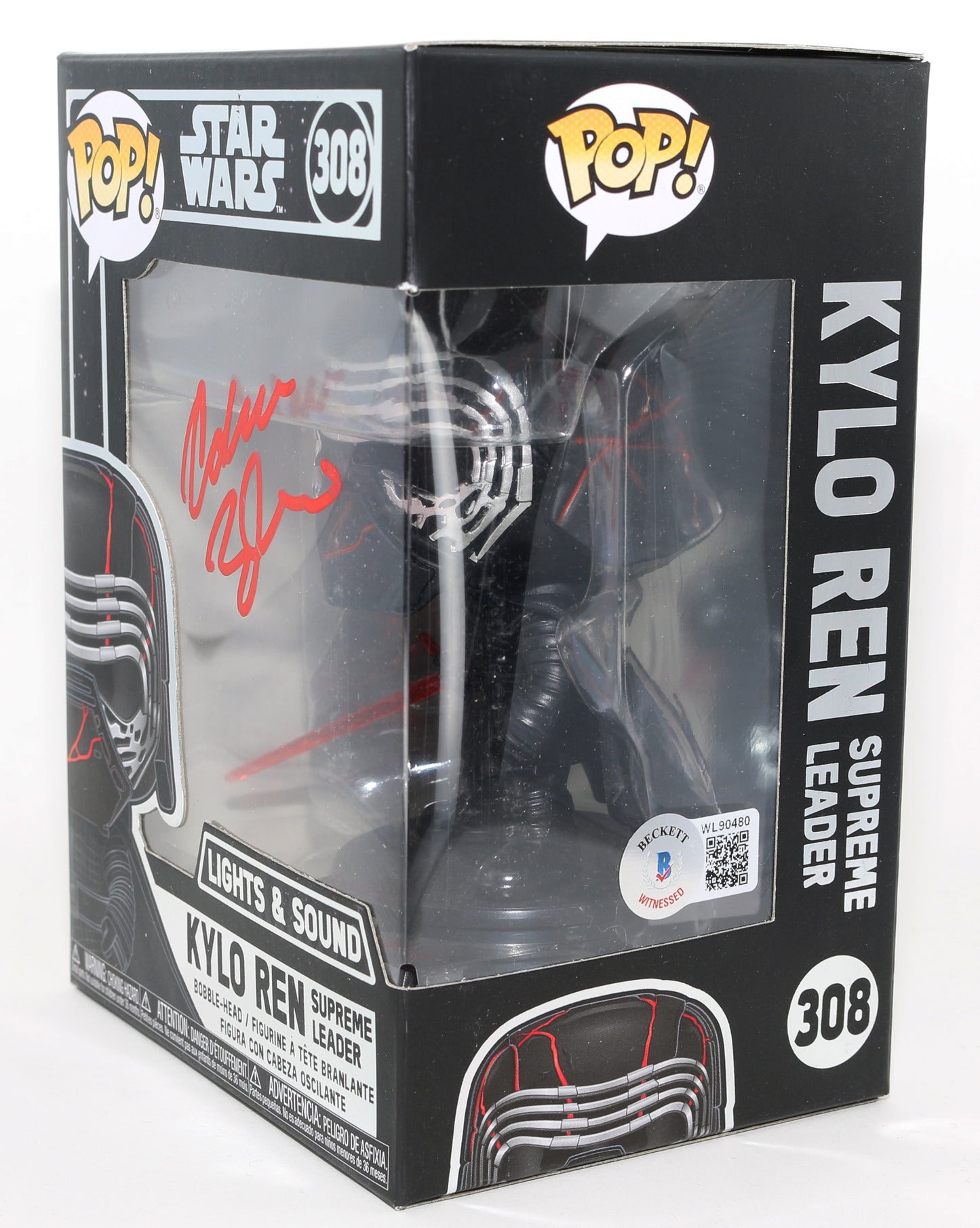 
                  
                    Adam Driver as Kylo Ren Supreme Leader in Star Wars: The Rise of Skywalker (Beckett Witnessed) Signed Funko POP! #308
                  
                