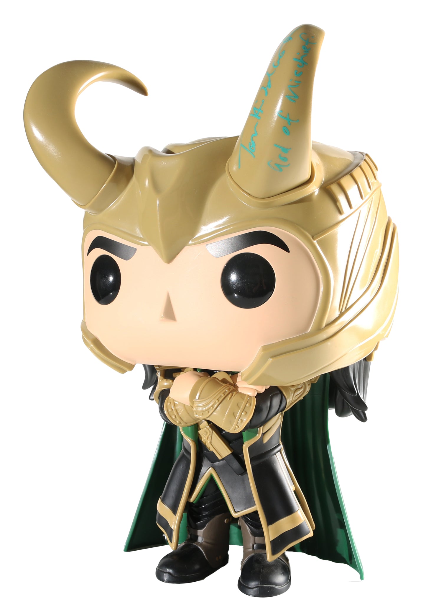
                  
                    Tom Hiddleston as Loki in The Avengers (Official Pix) Signed Jumbo Funko POP! #1346 with Character Name
                  
                