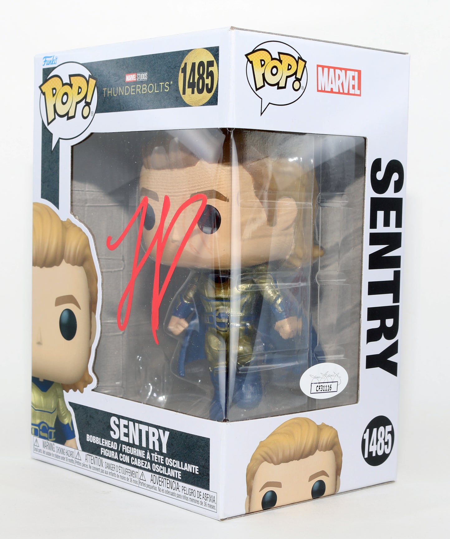 
                  
                    Lewis Pullman as Sentry in Thunderbolts* / The New Avengers (JSA) Signed Funko POP! #1485
                  
                