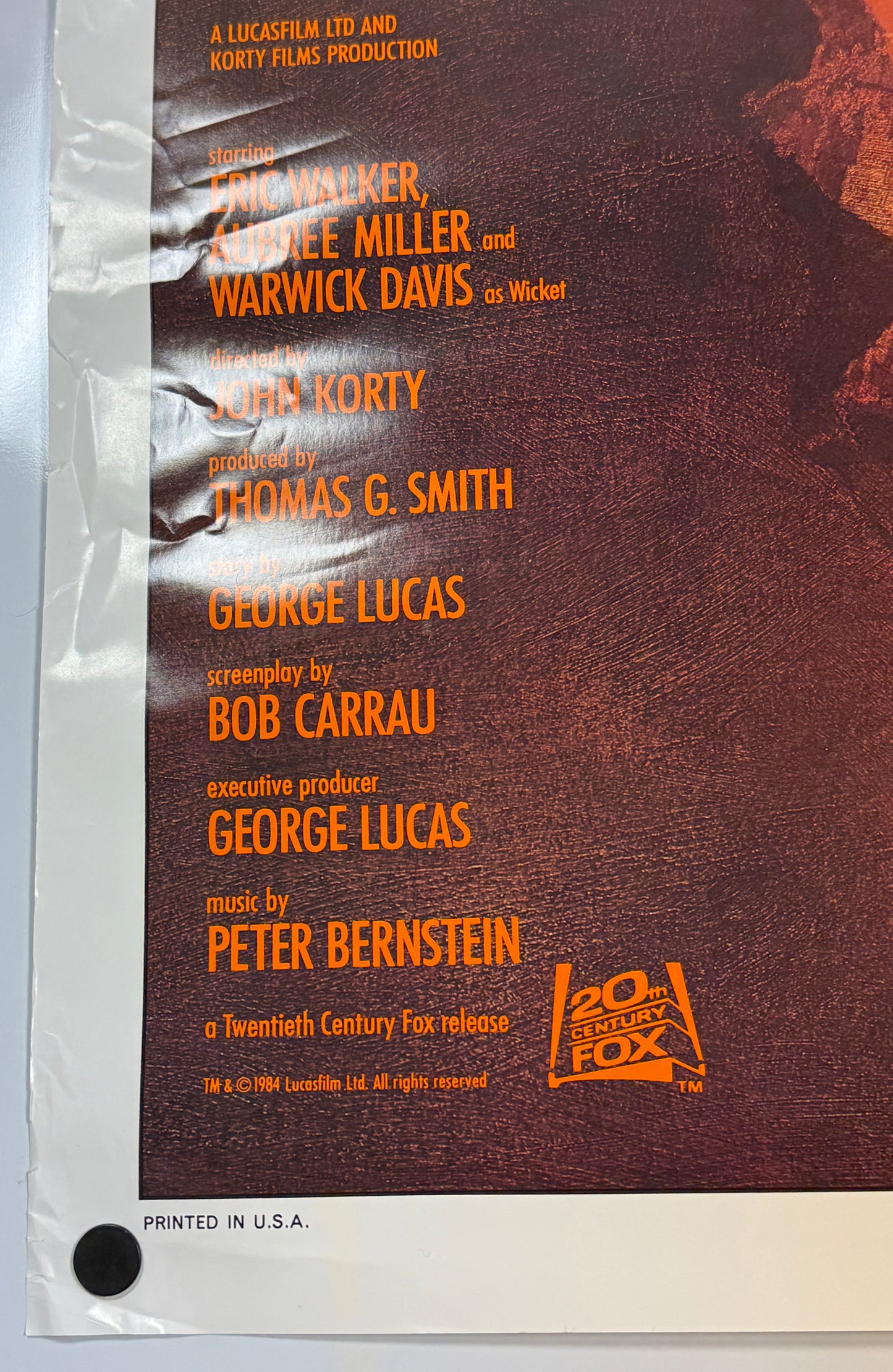 
                  
                    Eric Walker as Mace Towani & Warwick Davis as Wicket in Star Wars Caravan of Courage: An Ewok Adventure Signed 27x41 Poster with Character Names
                  
                