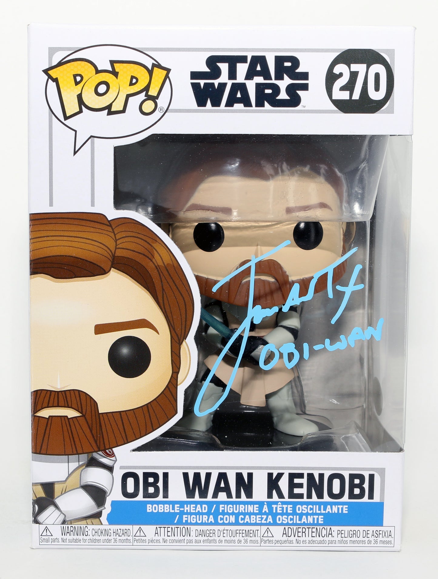
                  
                    James Arnold Taylor as Obi-Wan Kenobi in Star Wars: The Clone Wars (JSA) Signed Funko POP! #270 with Character Name
                  
                