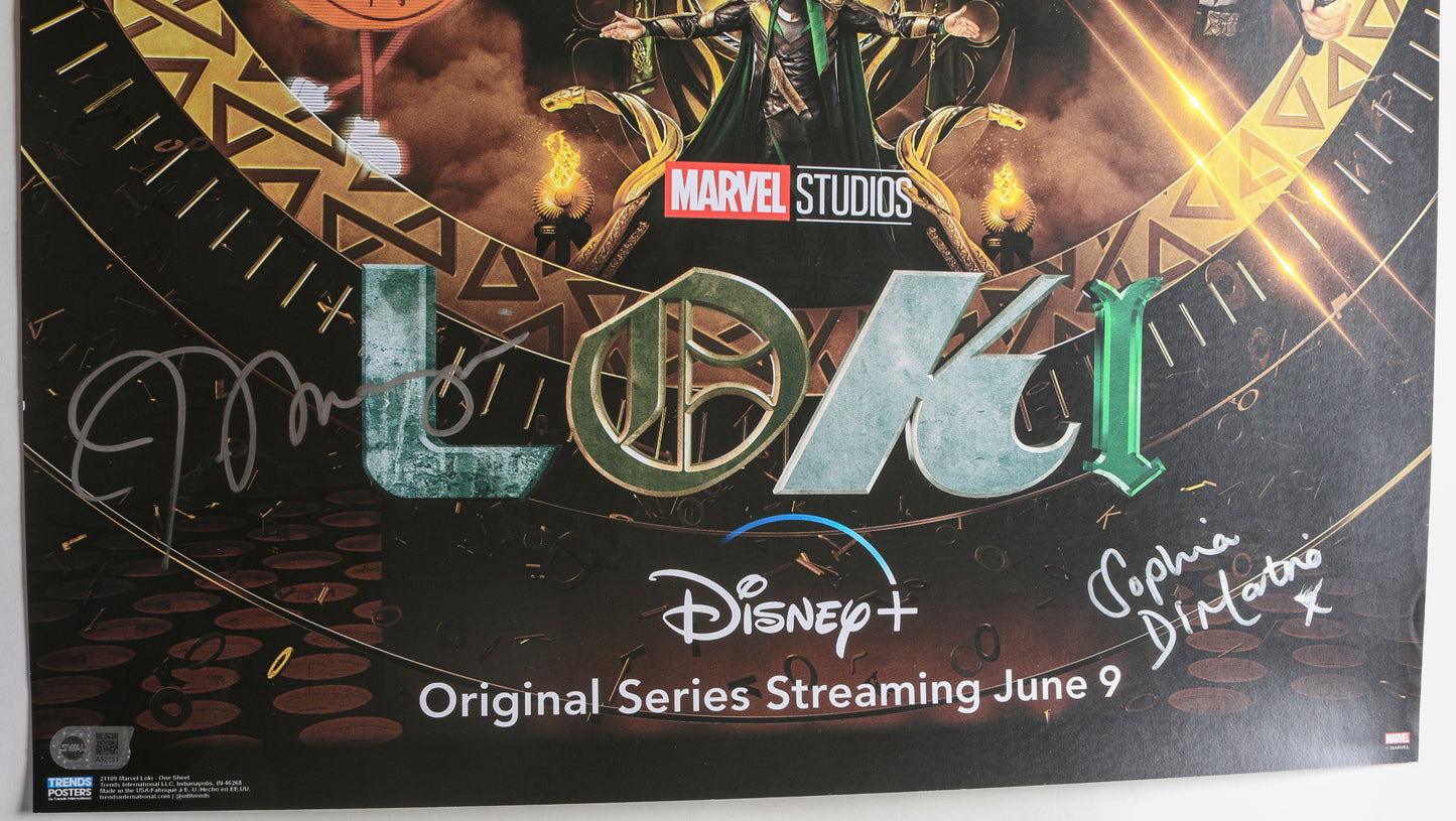 
                  
                    Loki 22x33.5 Poster (SWAU) Cast Signed by Tom Hiddleston, Owen Wilson, Sophia Di Martino, & Jonathan Majors
                  
                