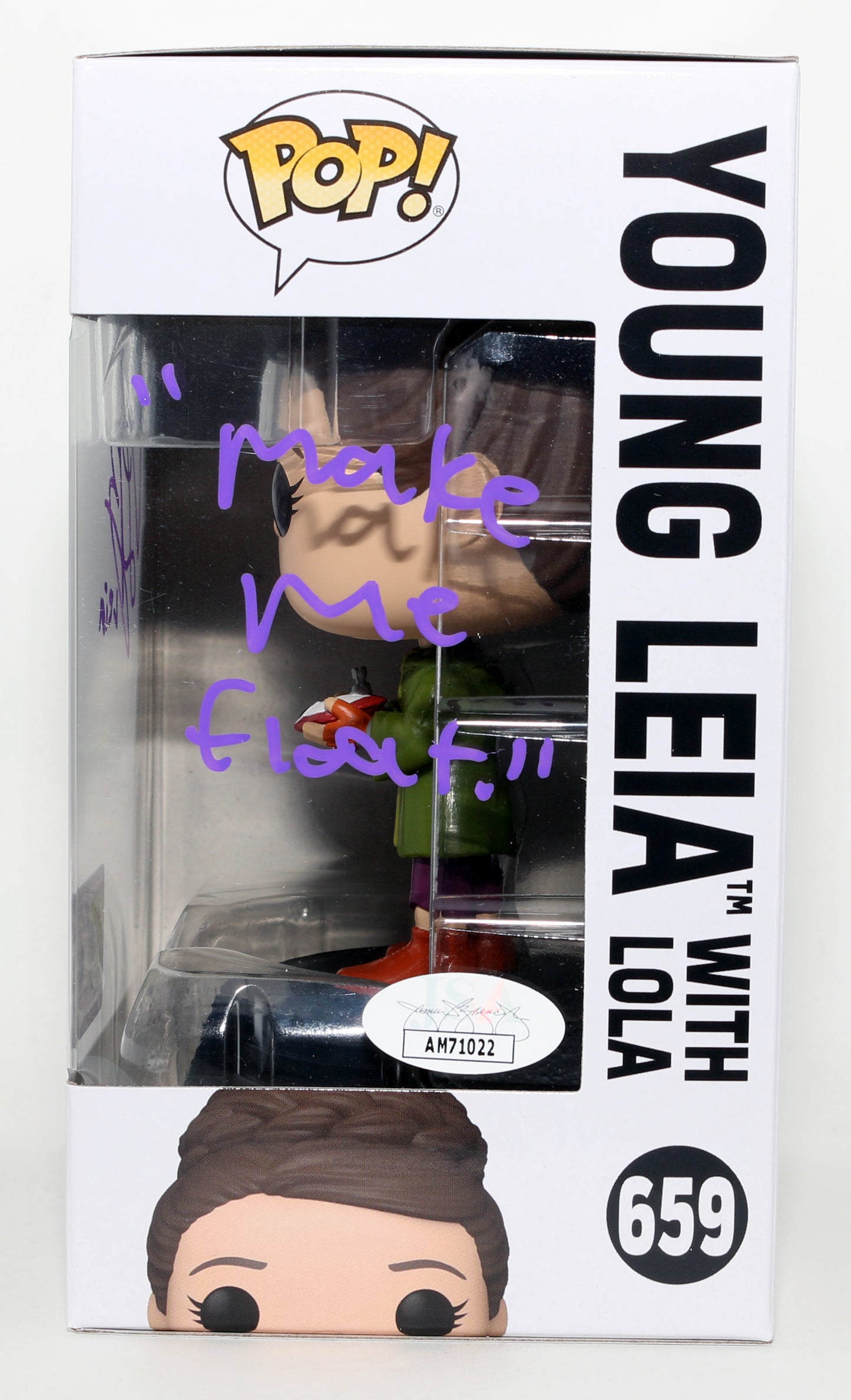 
                  
                    Vivien Lyra Blair as Princess Leia in Star Wars: Obi-Wan Kenobi 2023 SDCC Limited Edition (JSA) Signed Funko POP! #659 with Character Name & Quote
                  
                