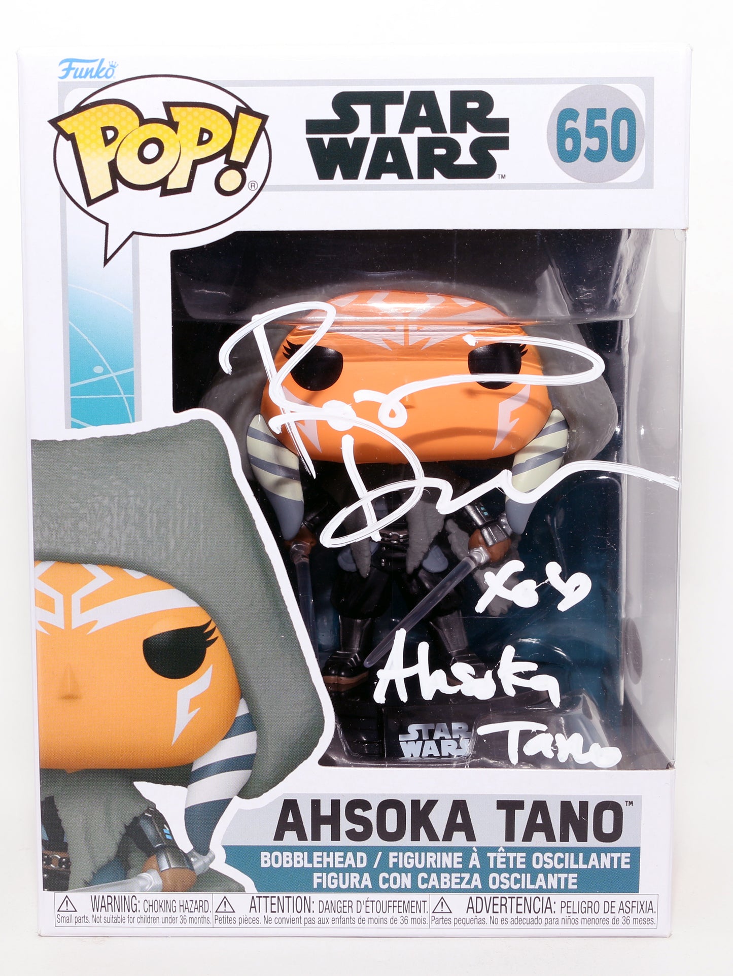 
                  
                    Rosario Dawson as Ahsoka Tano in Star Wars: Ahsoka (JSA) Signed Funko POP! #650 with Character Name
                  
                