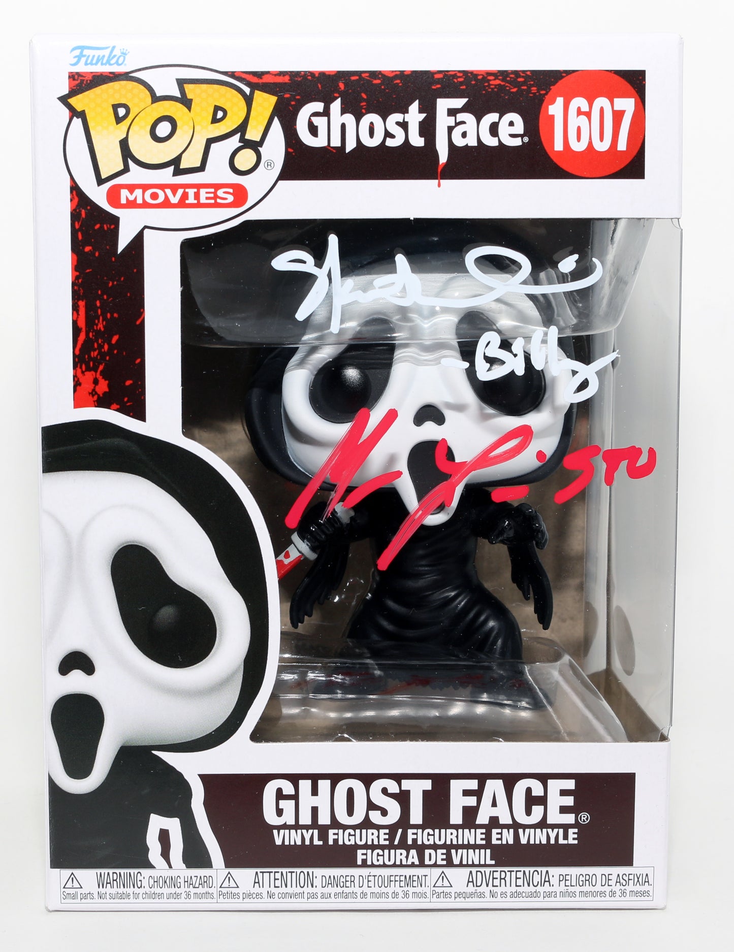 
                  
                    Skeet Ulrich as Billy Loomis & Matthew Lillard as Stu Macher in Scream (JSA) Signed Funko POP! #1607 with Character Names
                  
                