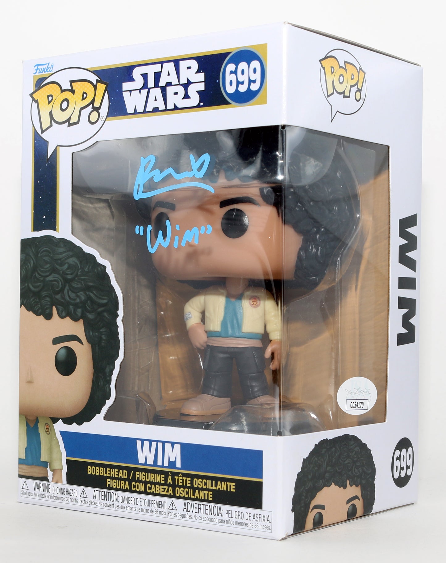 
                  
                    Ravi Cabot-Conyers as Wim in Star Wars: Skeleton Crew (JSA) Signed Funko POP! #699 with Character Name
                  
                
