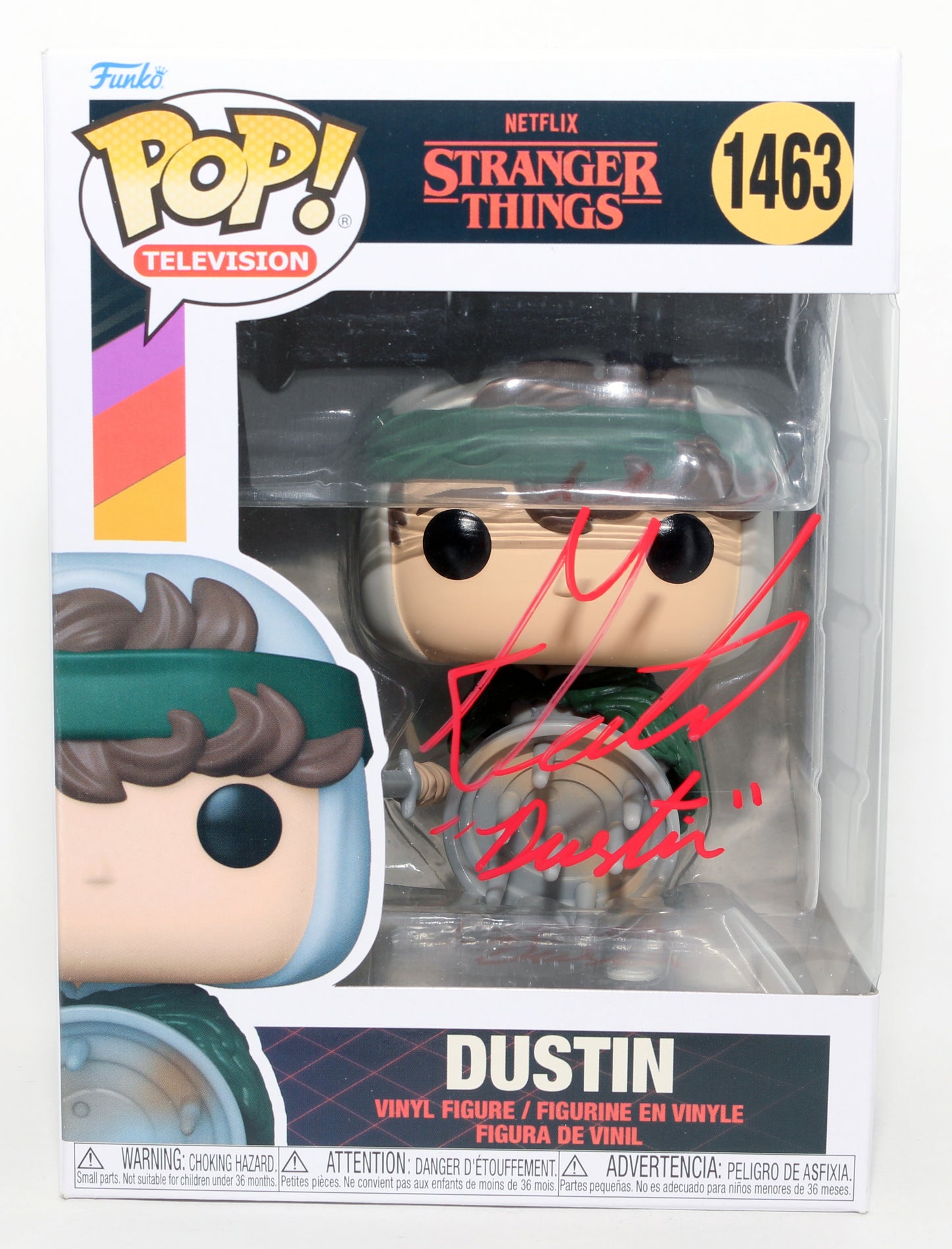 
                  
                    Gaten Matarazzo as Dustin Henderson in Stranger Things Signed Funko POP! #1463 with Character Name
                  
                