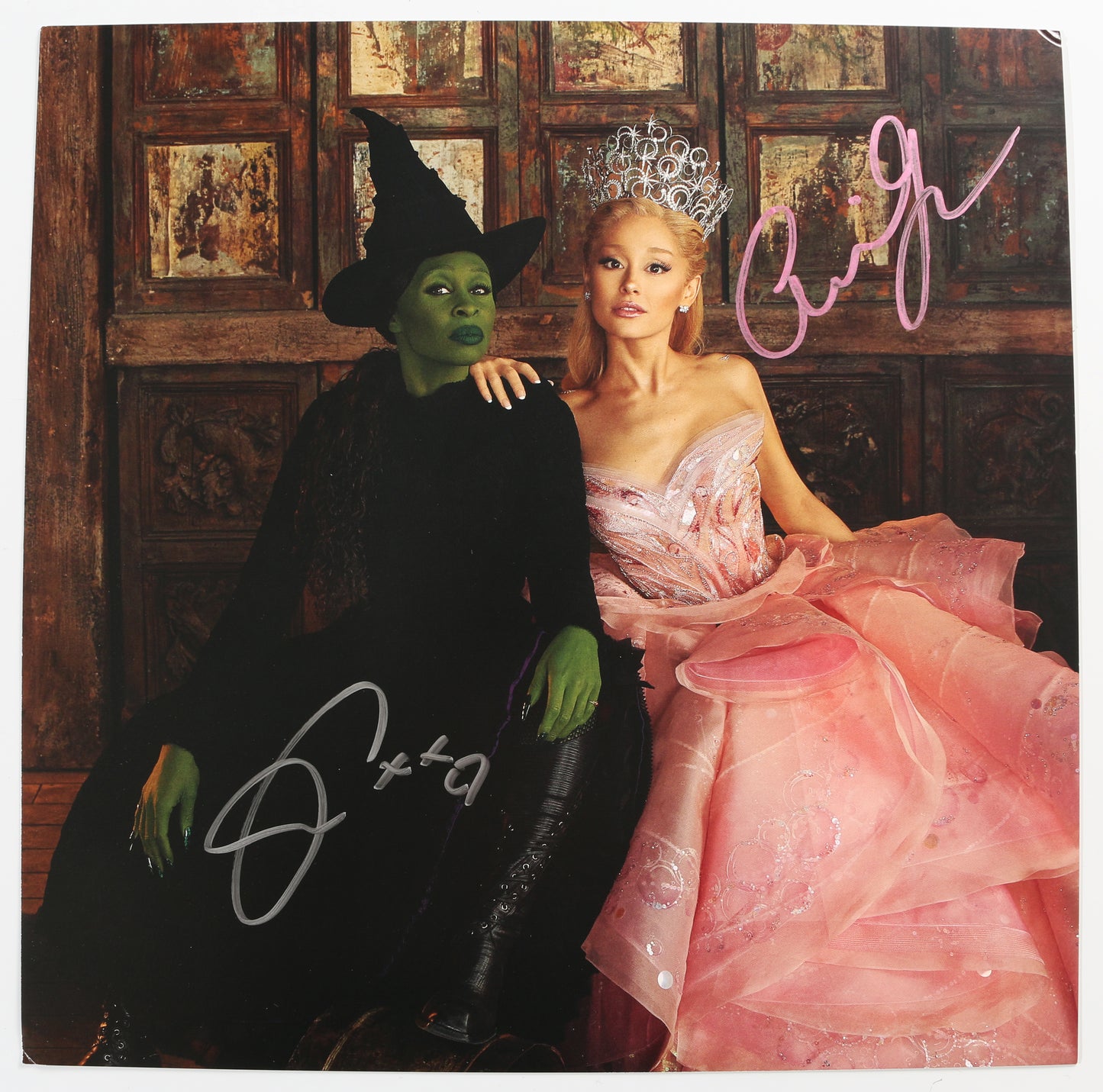 
                  
                    Cynthia Erivo as Elphaba Thropp & Ariana Grande as Galinda Upland in Wicked Signed LP 12" Vinyl Record Insert
                  
                